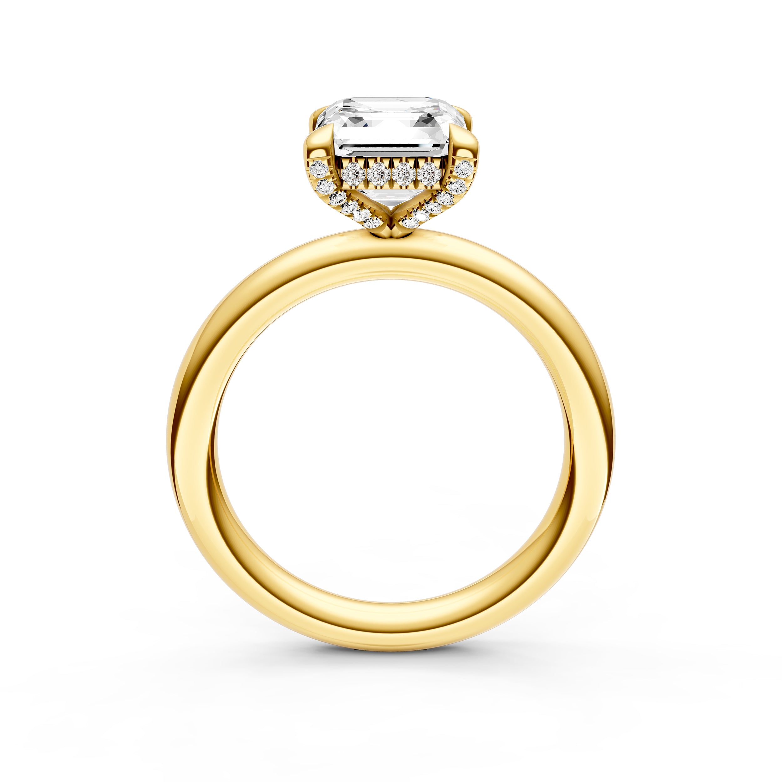 Hidden Halo Diamond Crown Engagement Ring (Asscher) Birmingham Jewelry Engagement Ring Birmingham Jewelry 