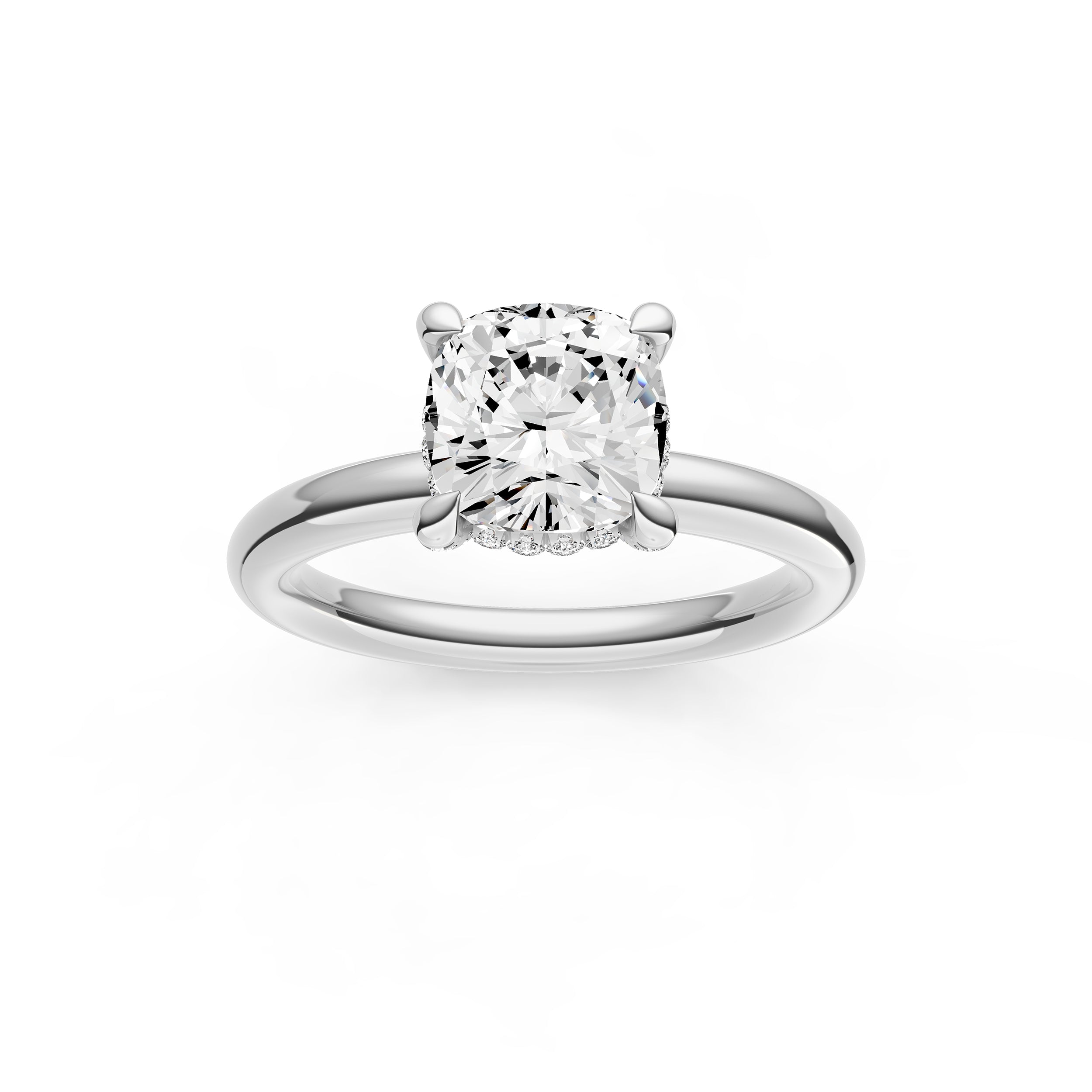 Hidden Halo Diamond Crown Engagement Ring (Cushion) Birmingham Jewelry Engagement Ring Birmingham Jewelry 