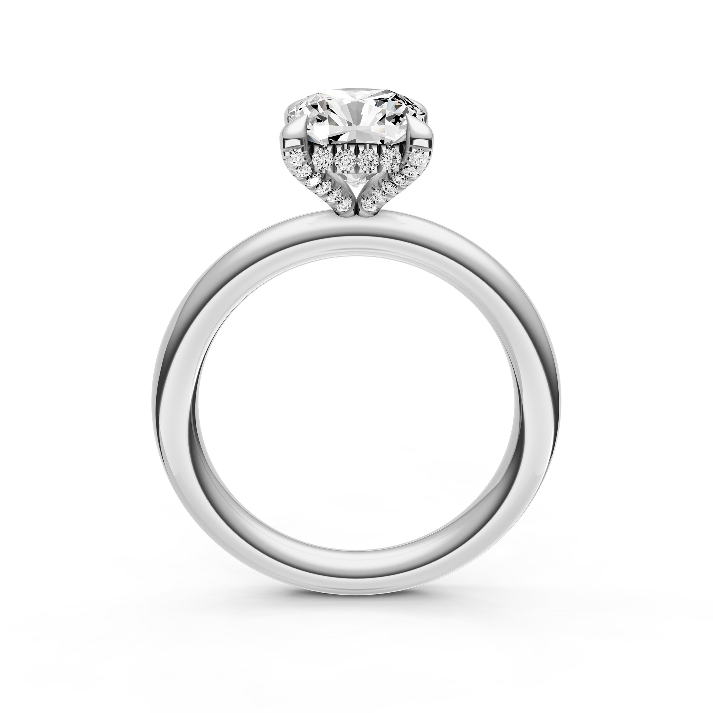 Hidden Halo Diamond Crown Engagement Ring (Cushion) Birmingham Jewelry Engagement Ring Birmingham Jewelry 