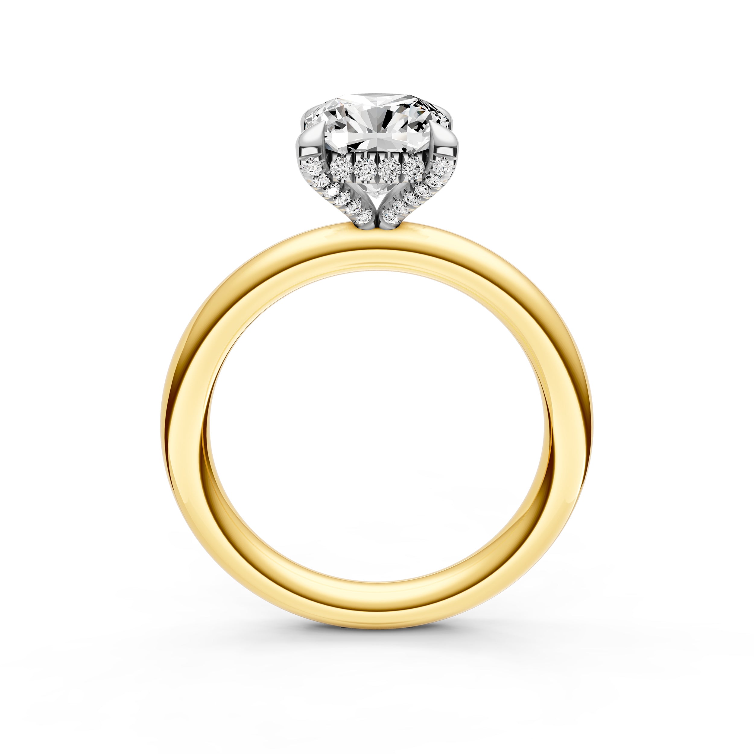 Hidden Halo Diamond Crown Engagement Ring (Cushion) Birmingham Jewelry Engagement Ring Birmingham Jewelry 