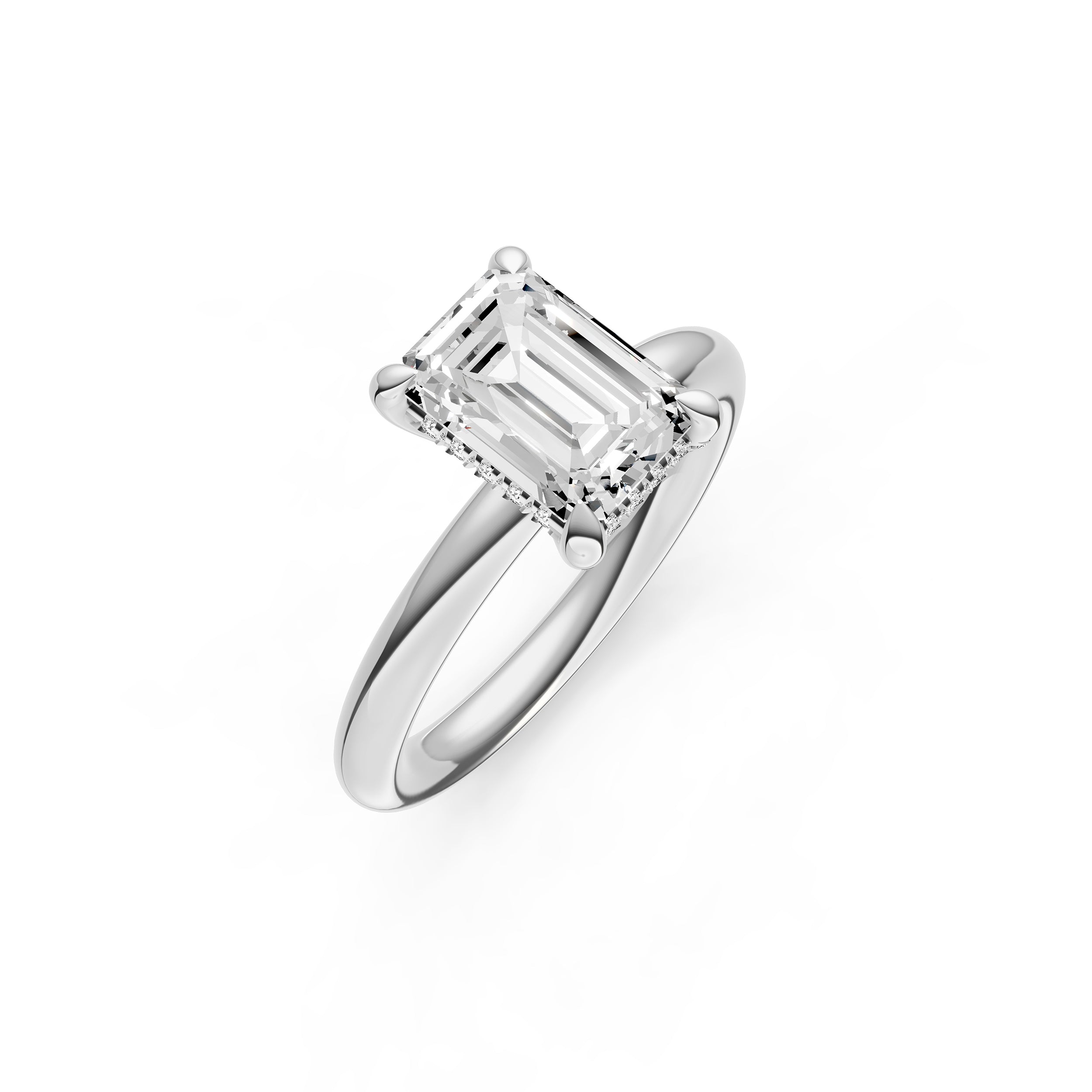 Hidden Halo Diamond Crown Engagement Ring (Emerald) Birmingham Jewelry Engagement Ring Birmingham Jewelry 