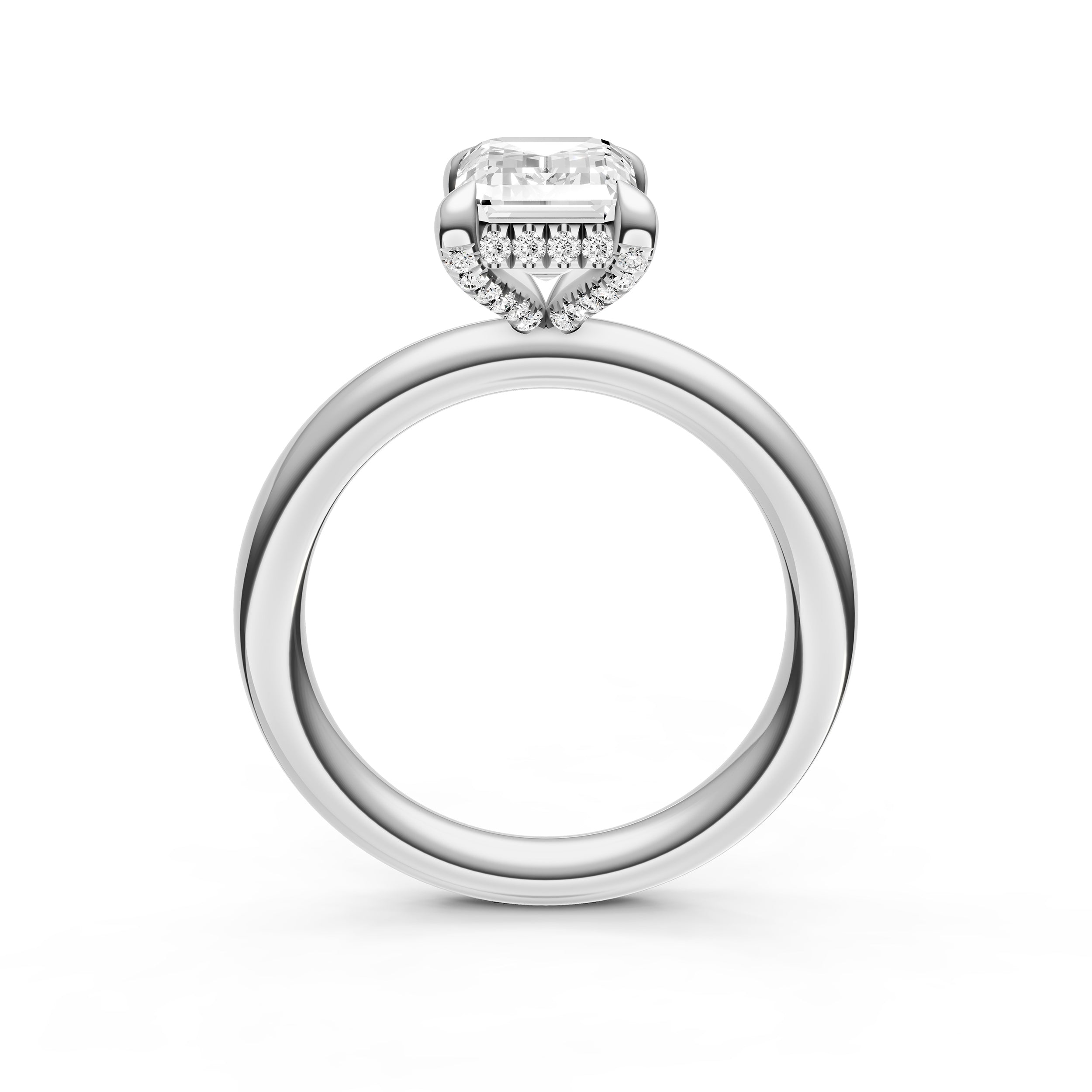 Hidden Halo Diamond Crown Engagement Ring (Emerald) Birmingham Jewelry Engagement Ring Birmingham Jewelry 