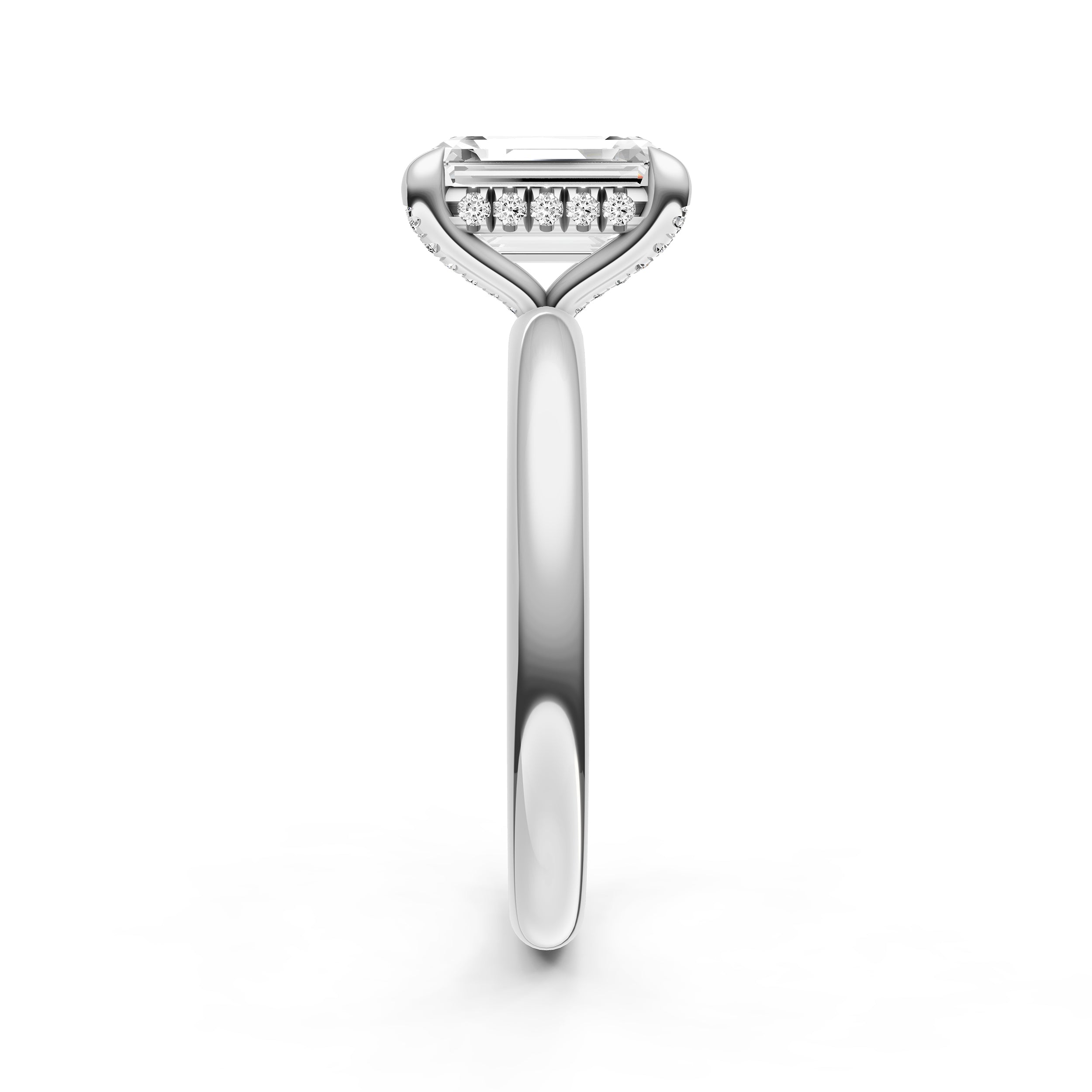 Hidden Halo Diamond Crown Engagement Ring (Emerald) Birmingham Jewelry Engagement Ring Birmingham Jewelry 