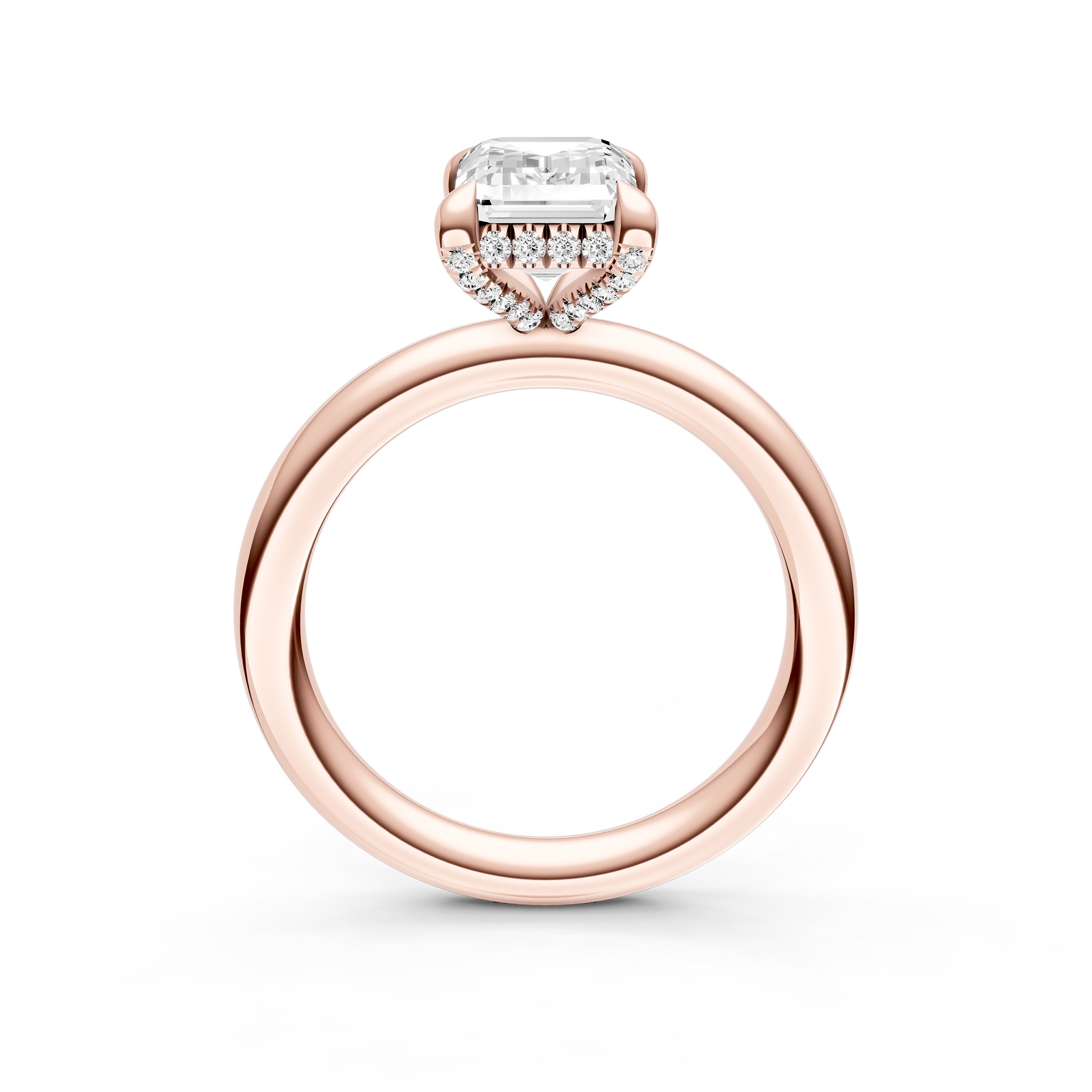 Hidden Halo Diamond Crown Engagement Ring (Emerald) Birmingham Jewelry Engagement Ring Birmingham Jewelry 