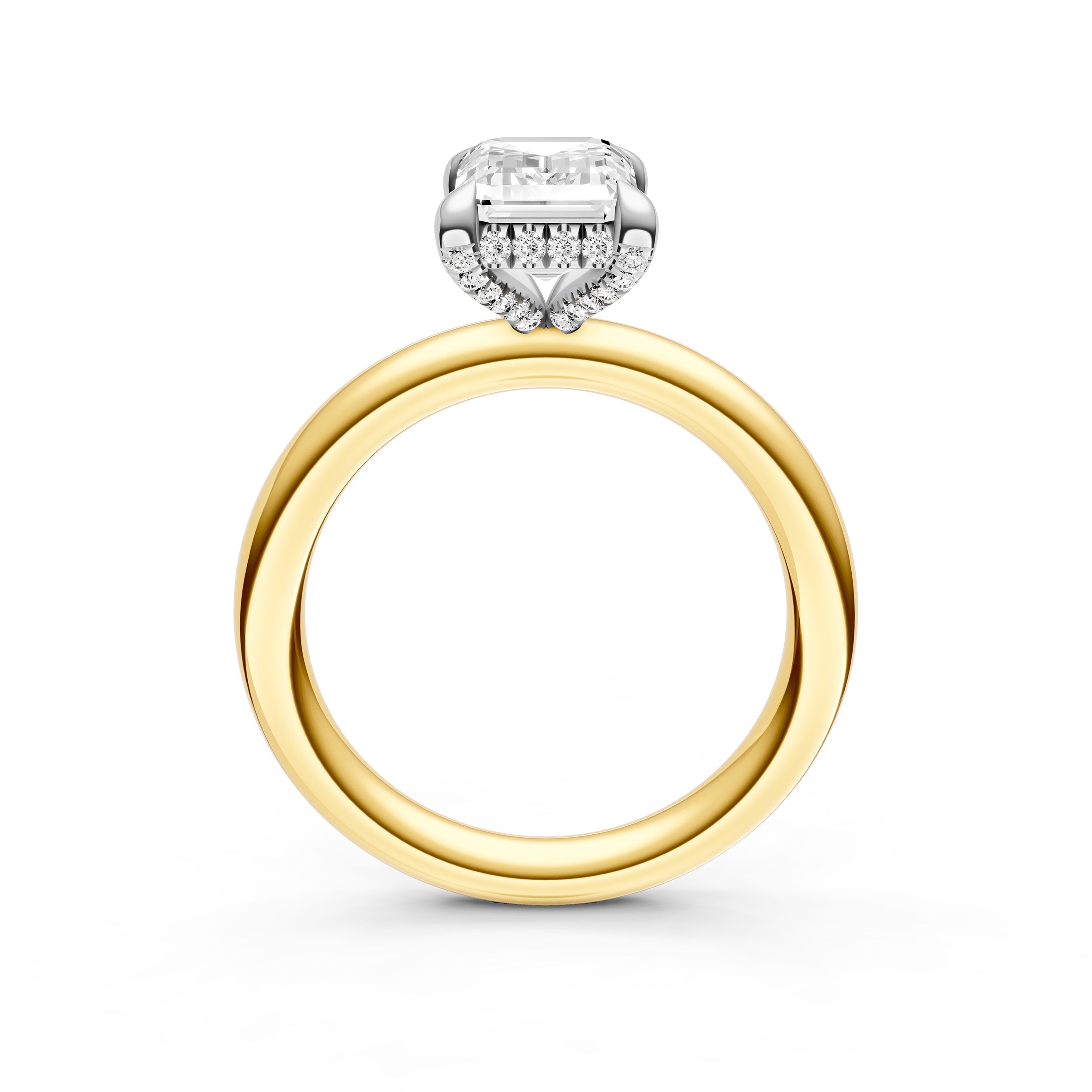 Hidden Halo Diamond Crown Engagement Ring (Emerald) Birmingham Jewelry Engagement Ring Birmingham Jewelry 