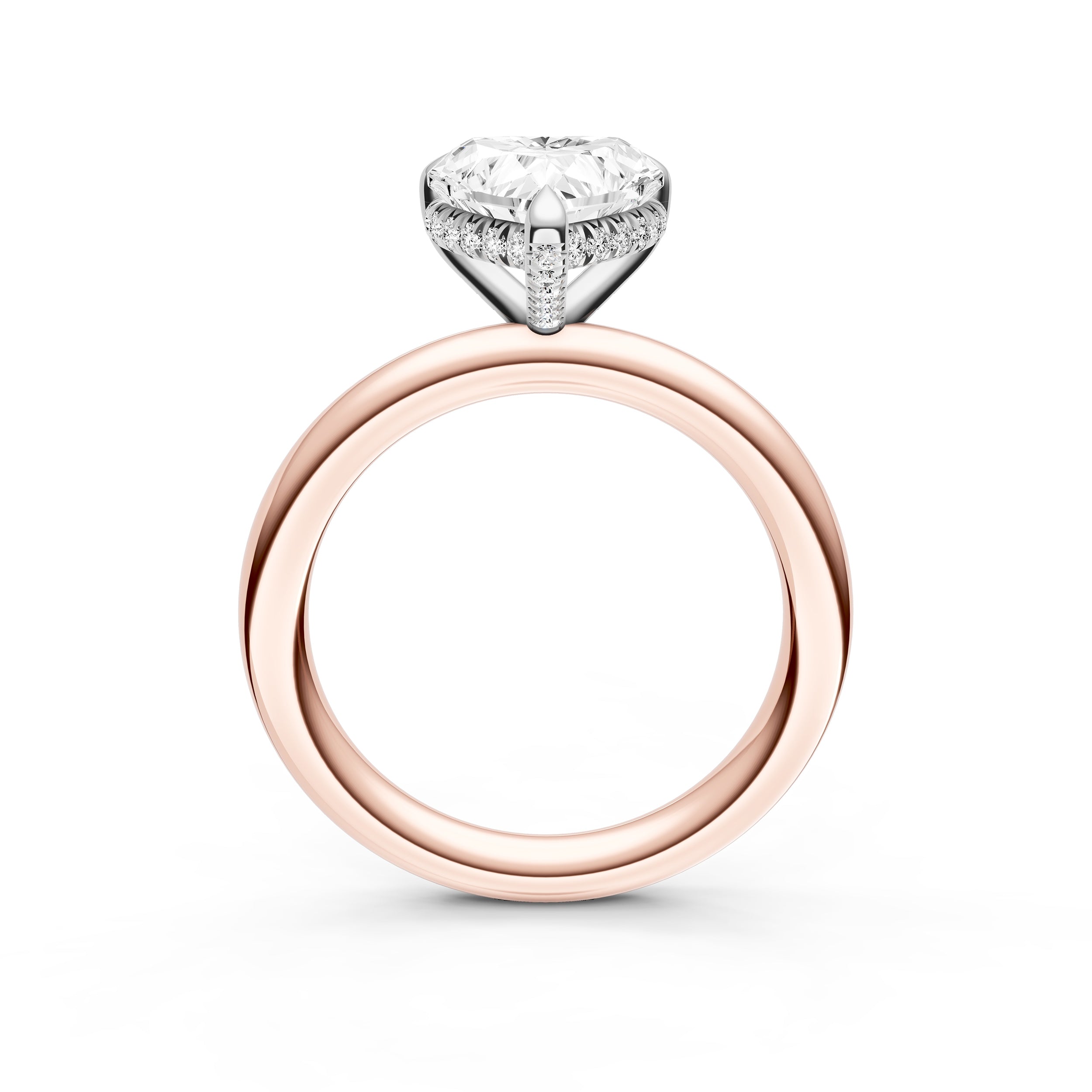 Hidden Halo Diamond Crown Engagement Ring (Heart Shape) Birmingham Jewelry Engagement Ring Birmingham Jewelry 