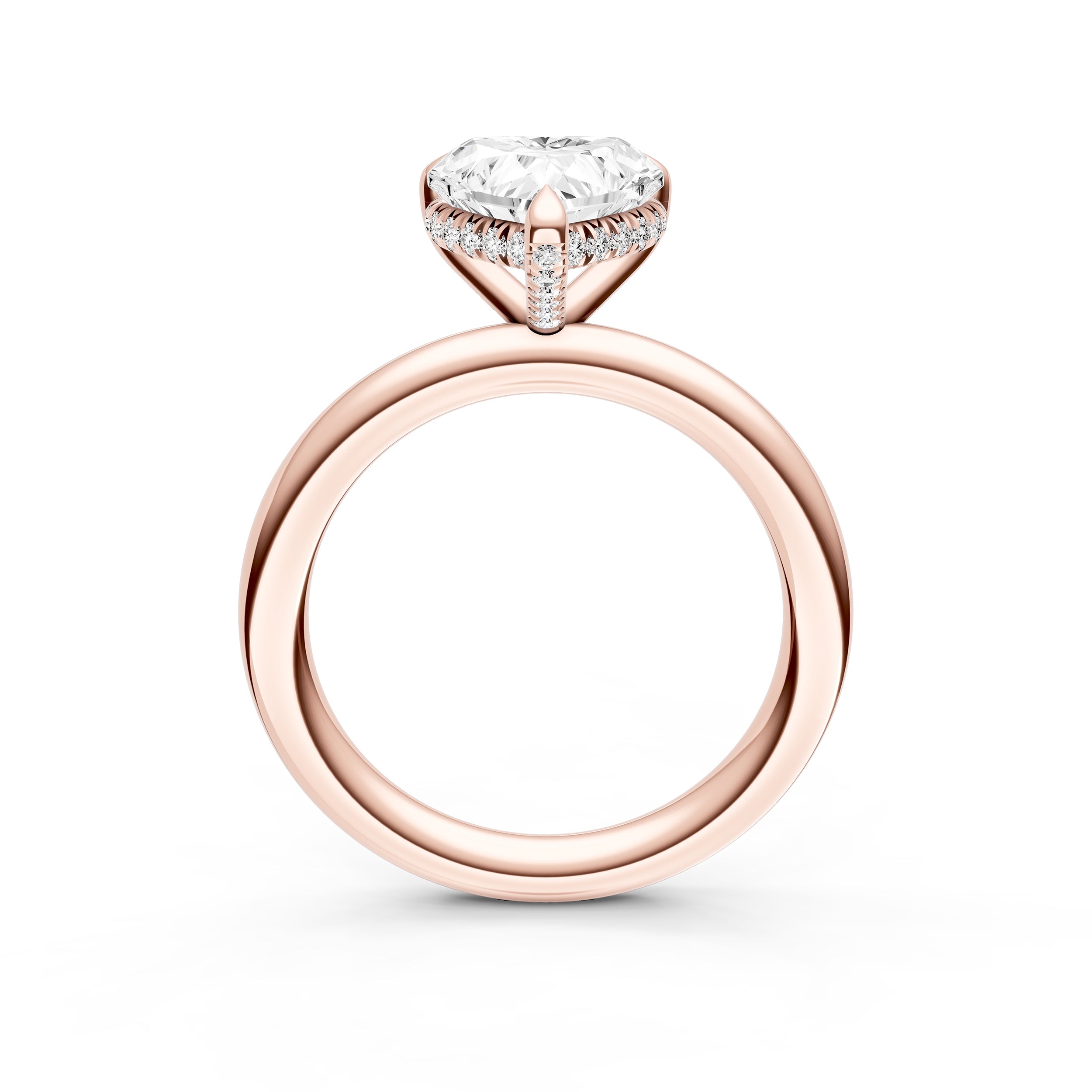 Hidden Halo Diamond Crown Engagement Ring (Heart Shape) Birmingham Jewelry Engagement Ring Birmingham Jewelry 