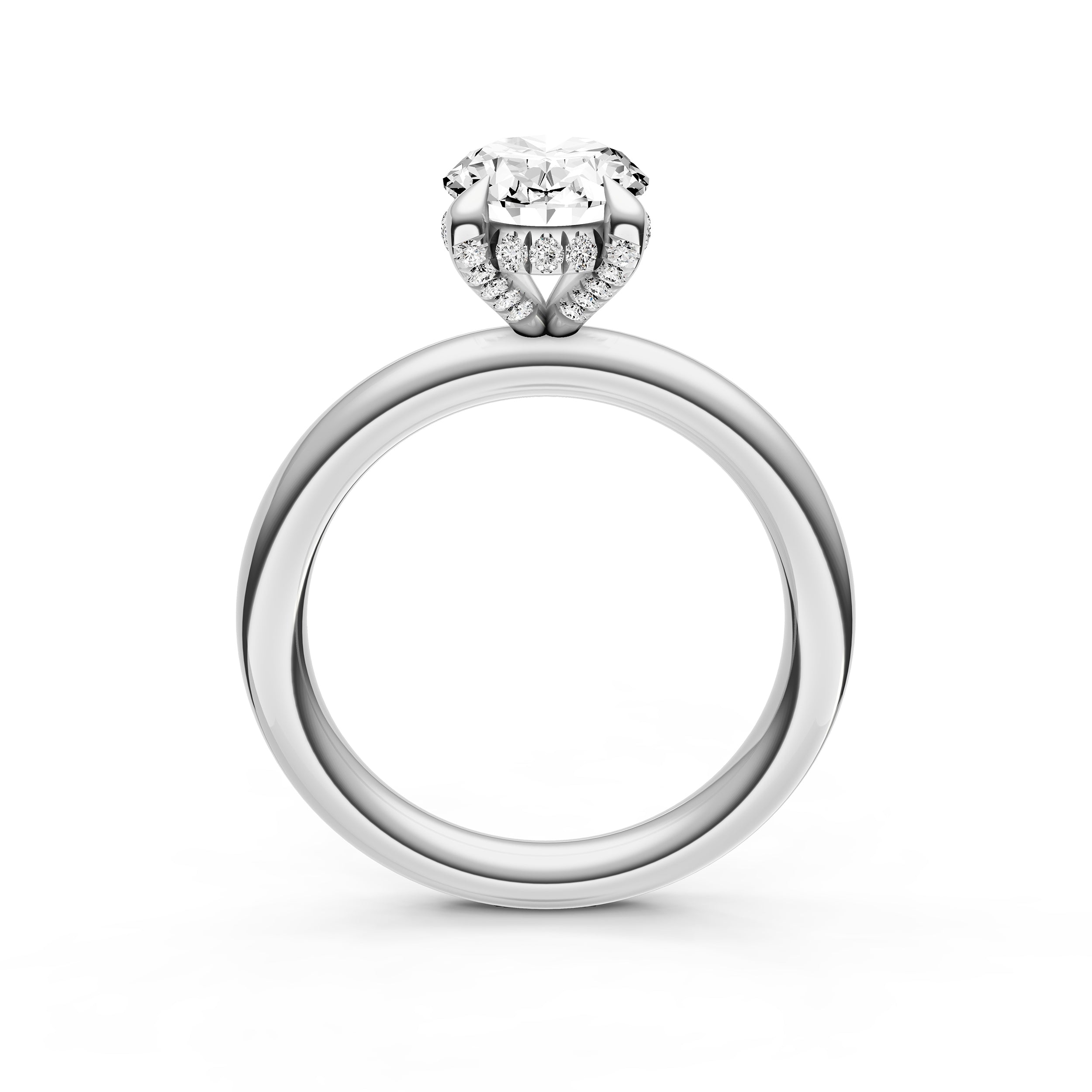 Hidden Halo Diamond Crown Engagement Ring (Oval) Birmingham Jewelry Engagement Ring Birmingham Jewelry 