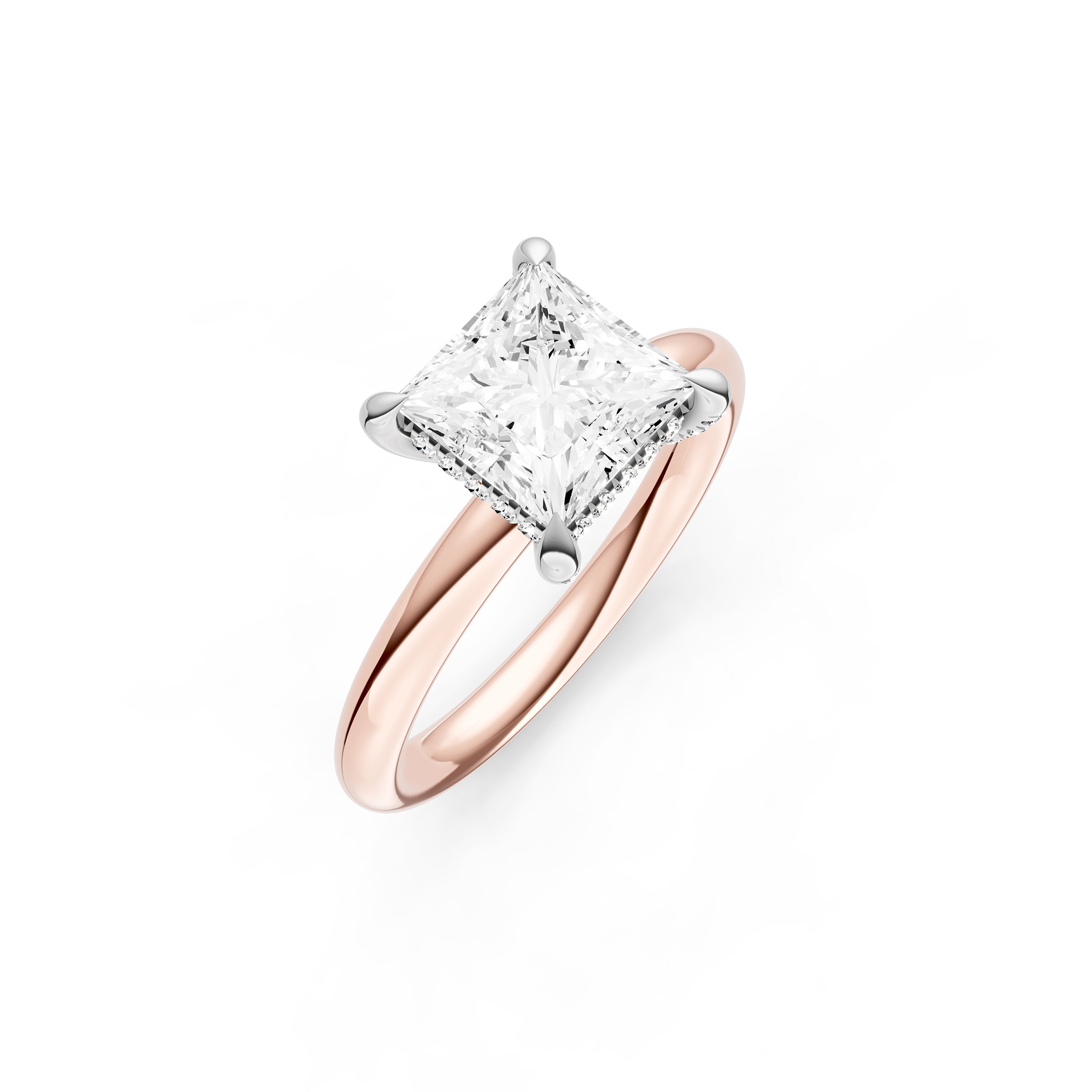 Hidden Halo Diamond Crown Engagement Ring (Princess Cut) Birmingham Jewelry Engagement Ring Birmingham Jewelry 