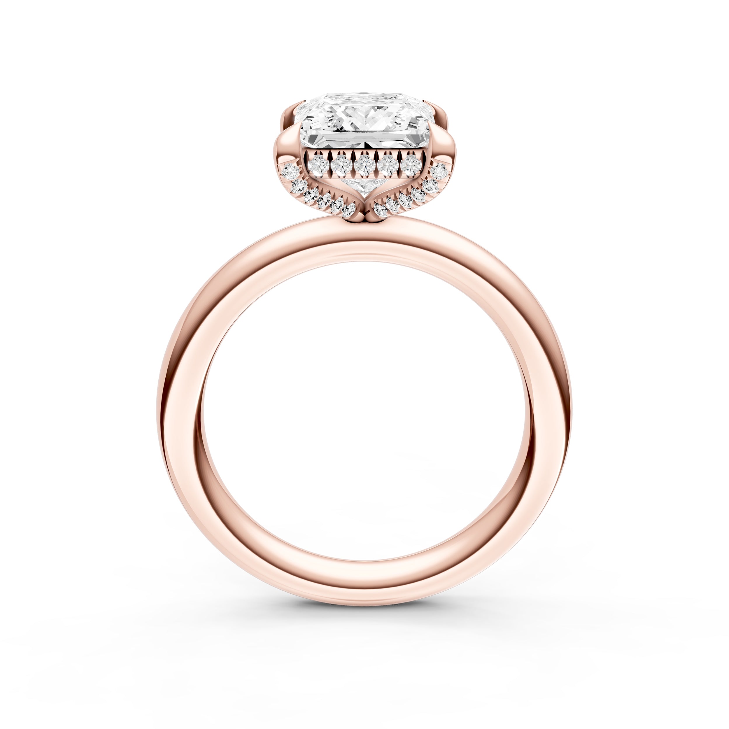 Hidden Halo Diamond Crown Engagement Ring (Princess Cut) Birmingham Jewelry Engagement Ring Birmingham Jewelry 