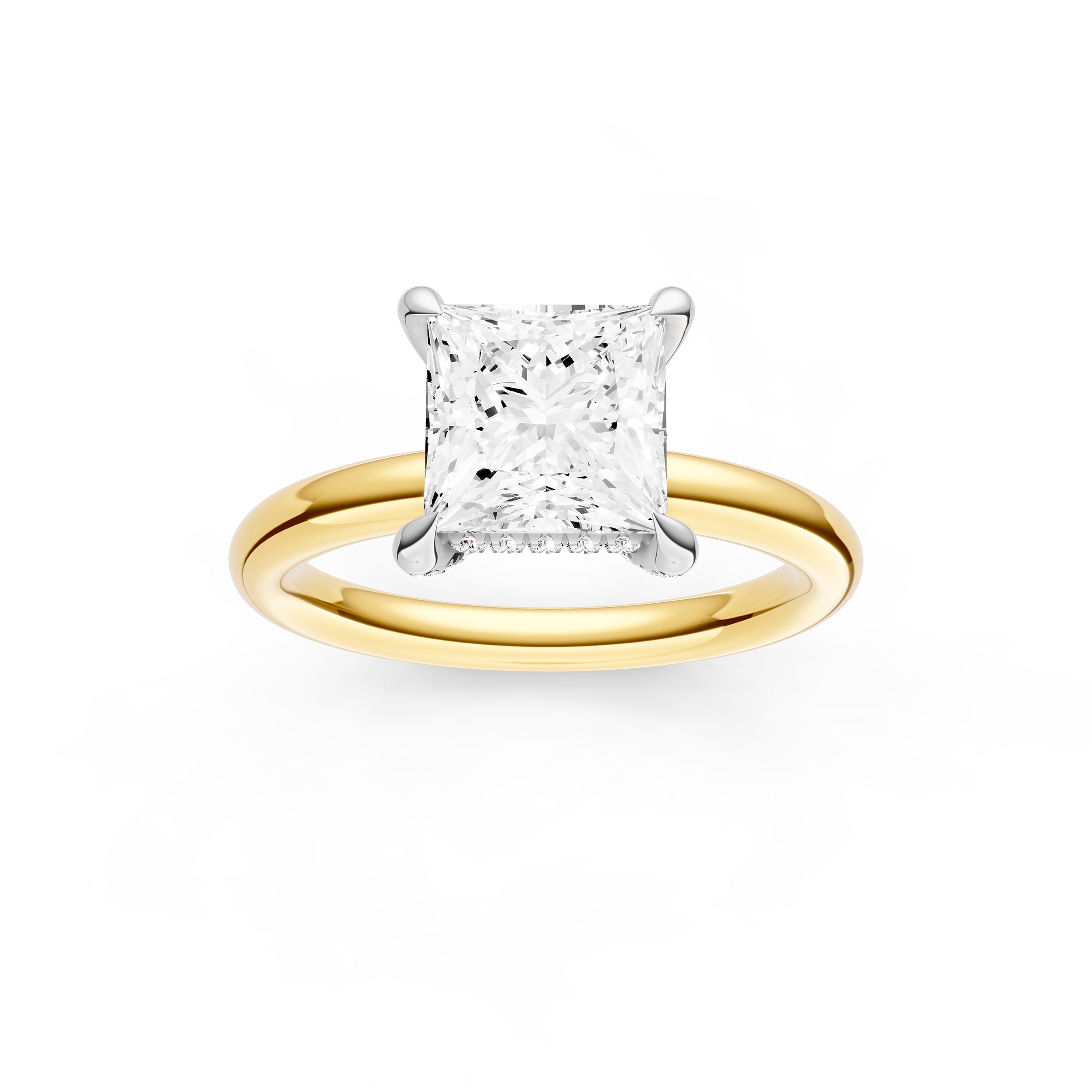 Hidden Halo Diamond Crown Engagement Ring (Princess Cut) Birmingham Jewelry Engagement Ring Birmingham Jewelry 