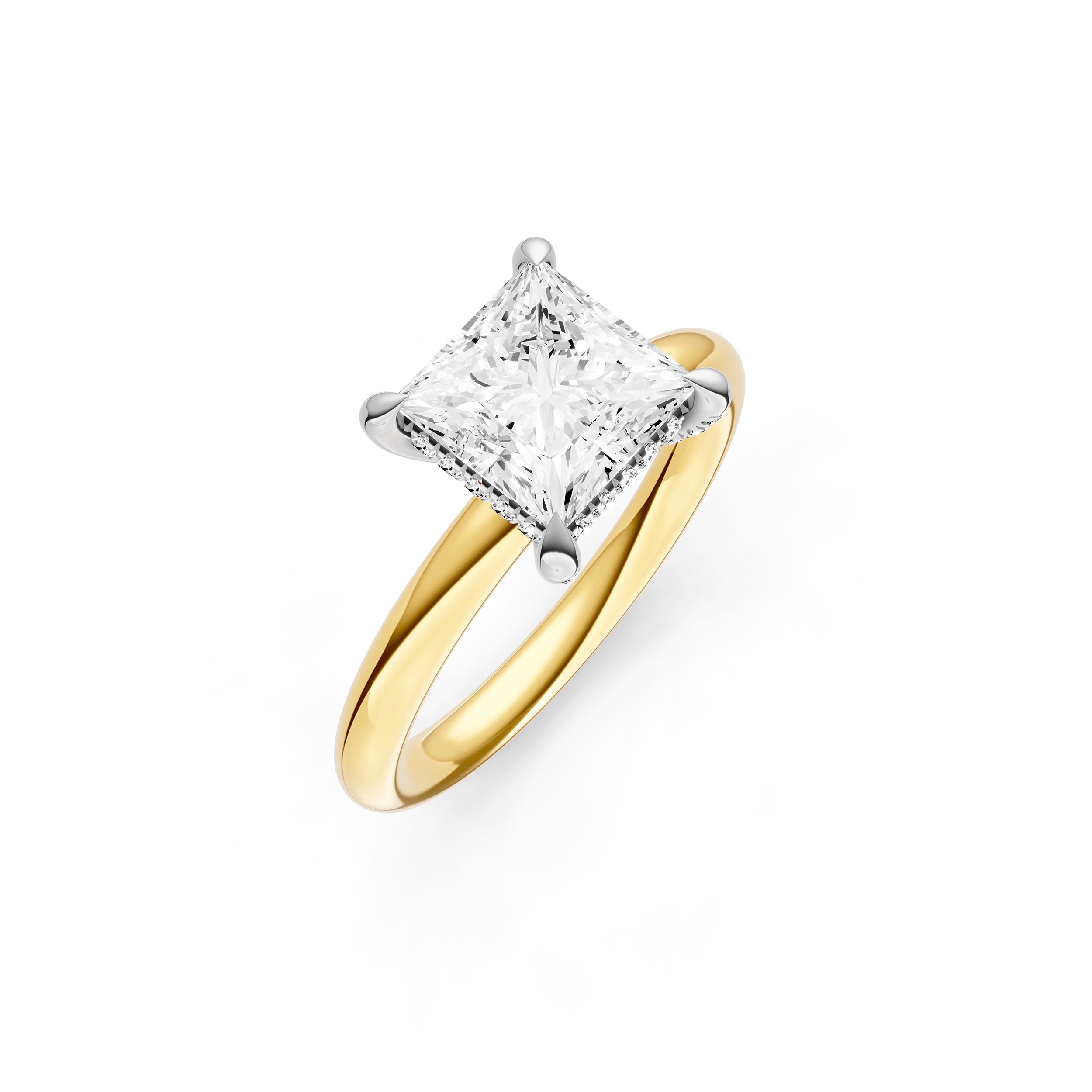 Hidden Halo Diamond Crown Engagement Ring (Princess Cut) Birmingham Jewelry Engagement Ring Birmingham Jewelry 