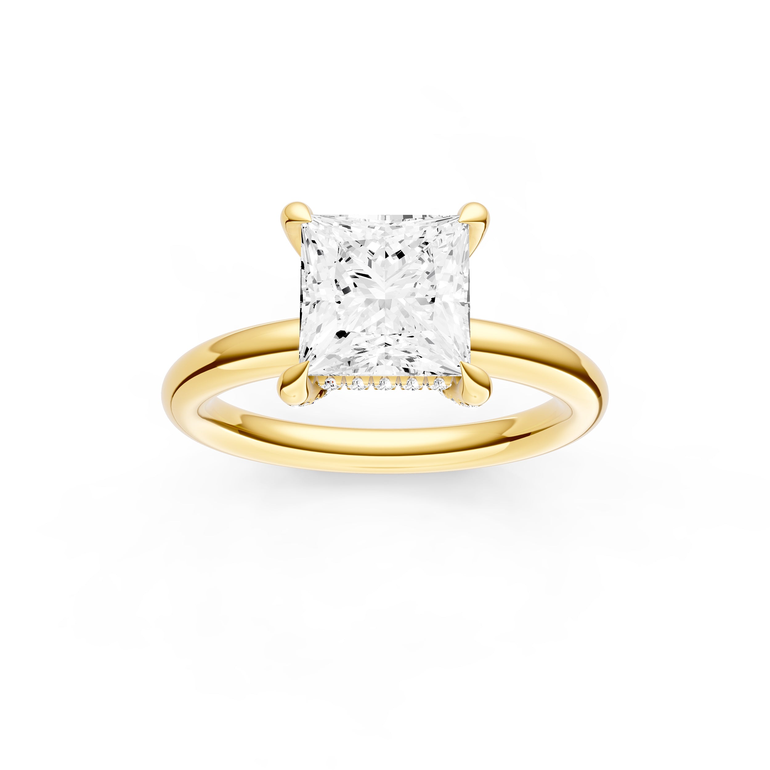 Hidden Halo Diamond Crown Engagement Ring (Princess Cut) Birmingham Jewelry Engagement Ring Birmingham Jewelry 