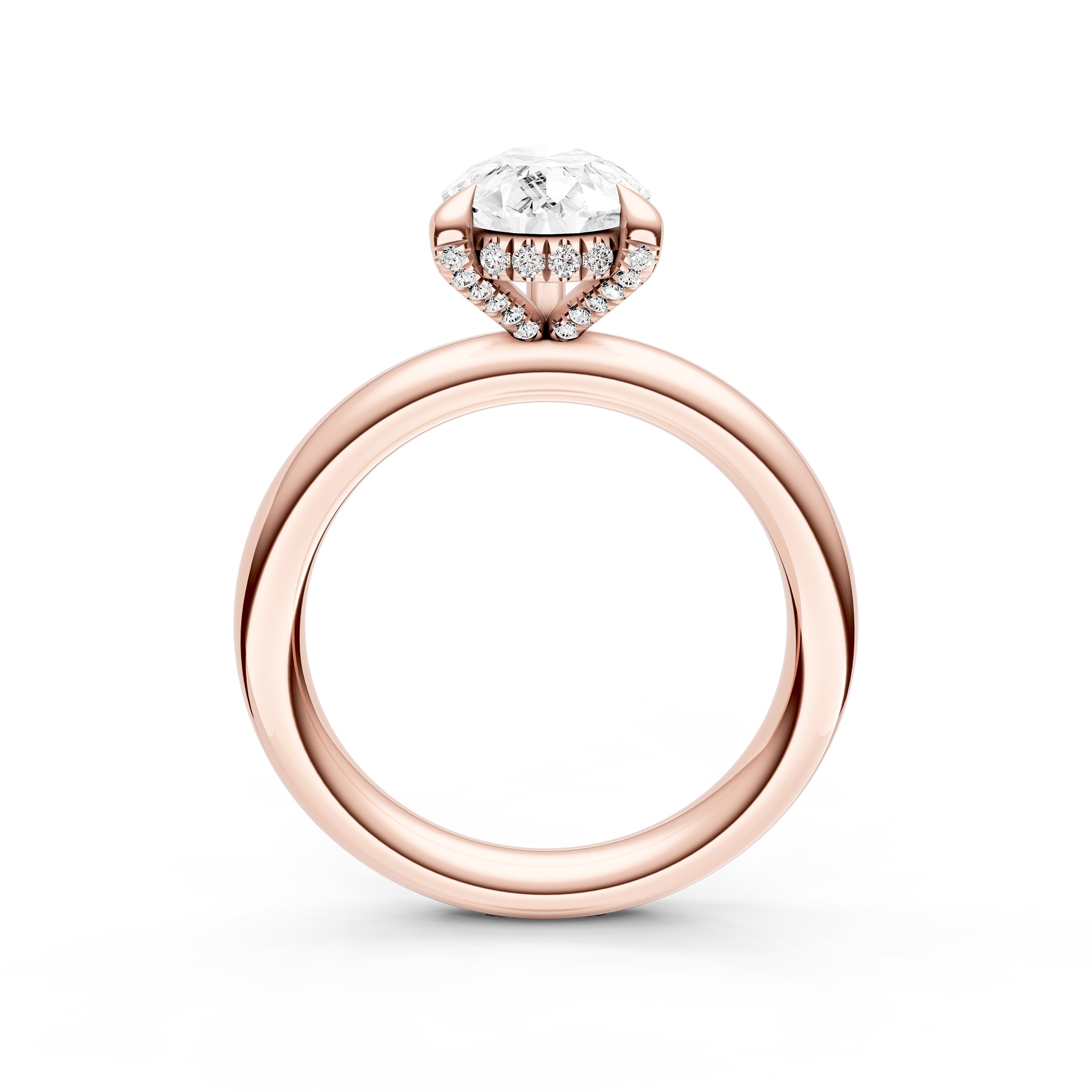 Hidden Halo Diamond Crown Engagement Ring (Pear Shape) Birmingham Jewelry Engagement Ring Birmingham Jewelry 