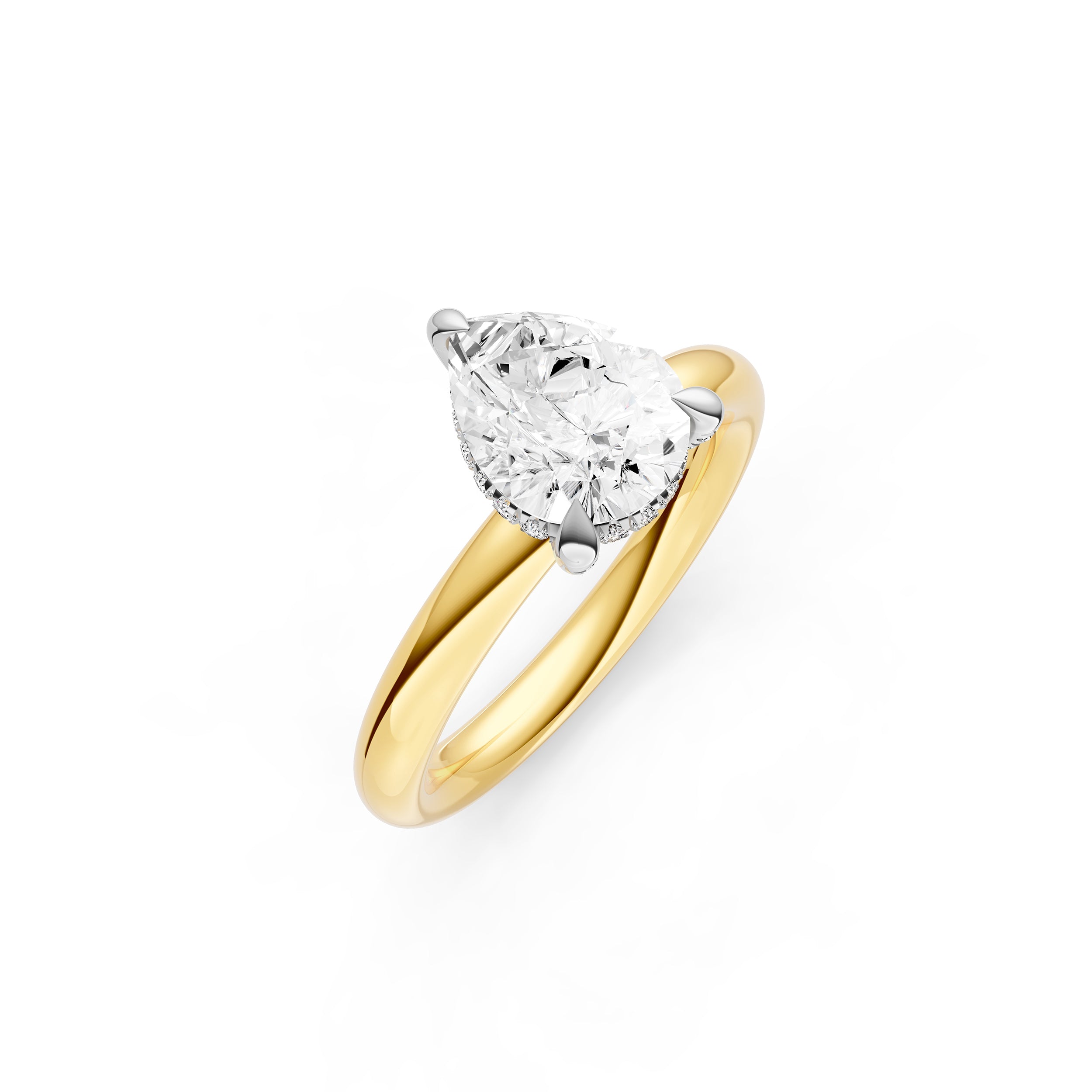 Hidden Halo Diamond Crown Engagement Ring (Pear Shape) Birmingham Jewelry Engagement Ring Birmingham Jewelry 