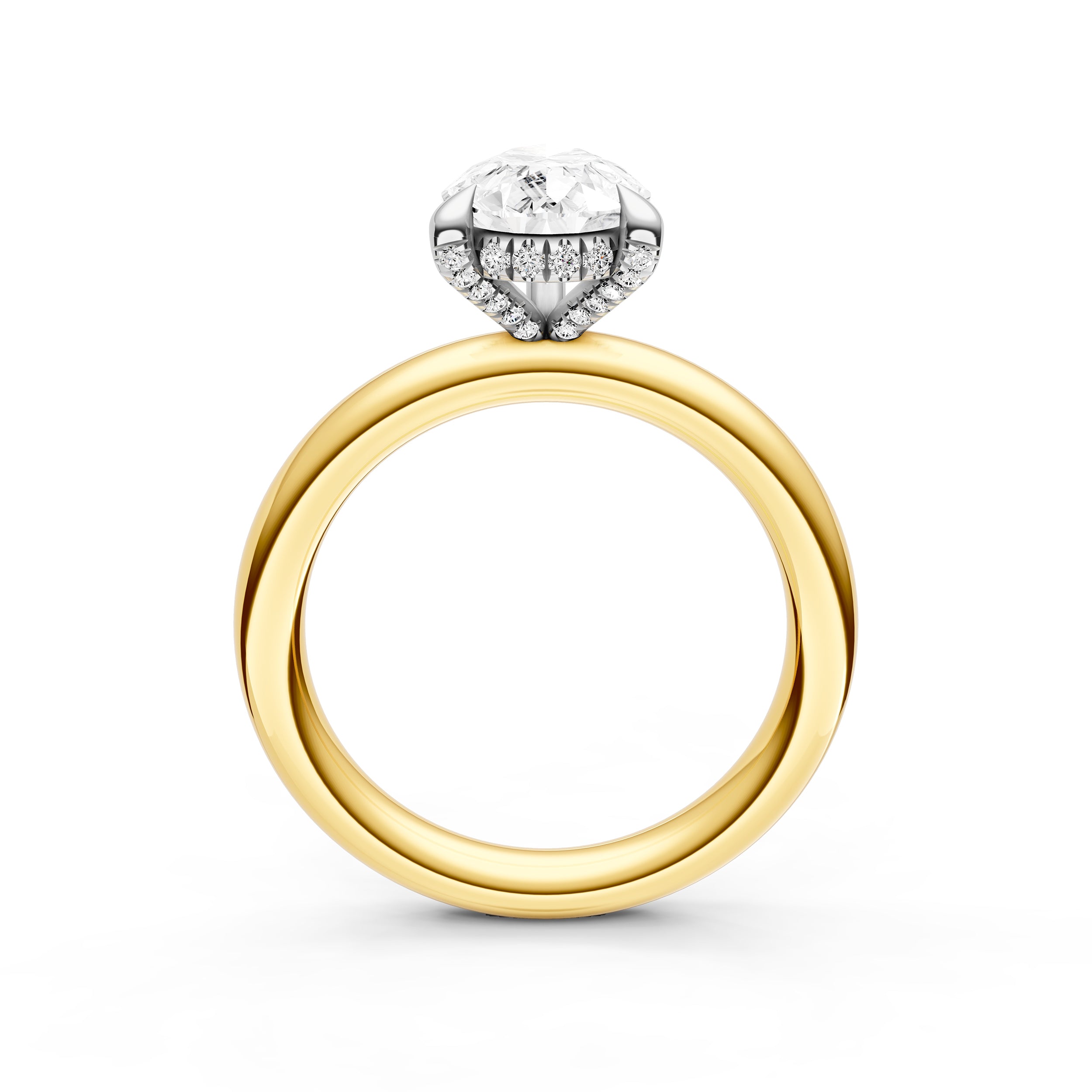 Hidden Halo Diamond Crown Engagement Ring (Pear Shape) Birmingham Jewelry Engagement Ring Birmingham Jewelry 