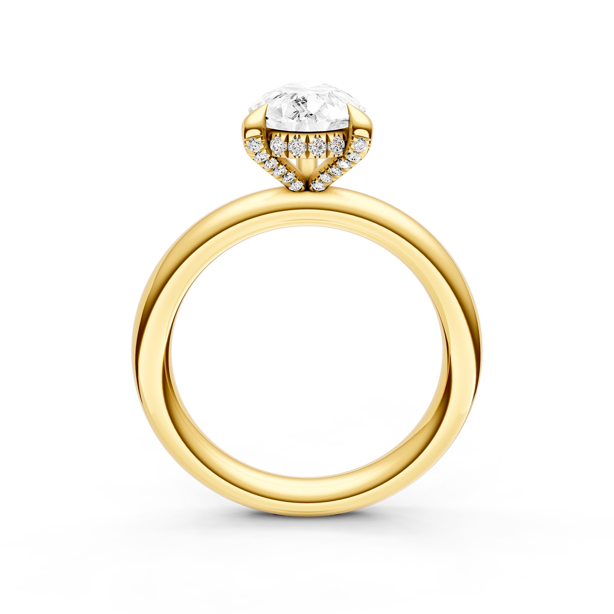 Hidden Halo Diamond Crown Engagement Ring (Pear Shape) Birmingham Jewelry Engagement Ring Birmingham Jewelry 