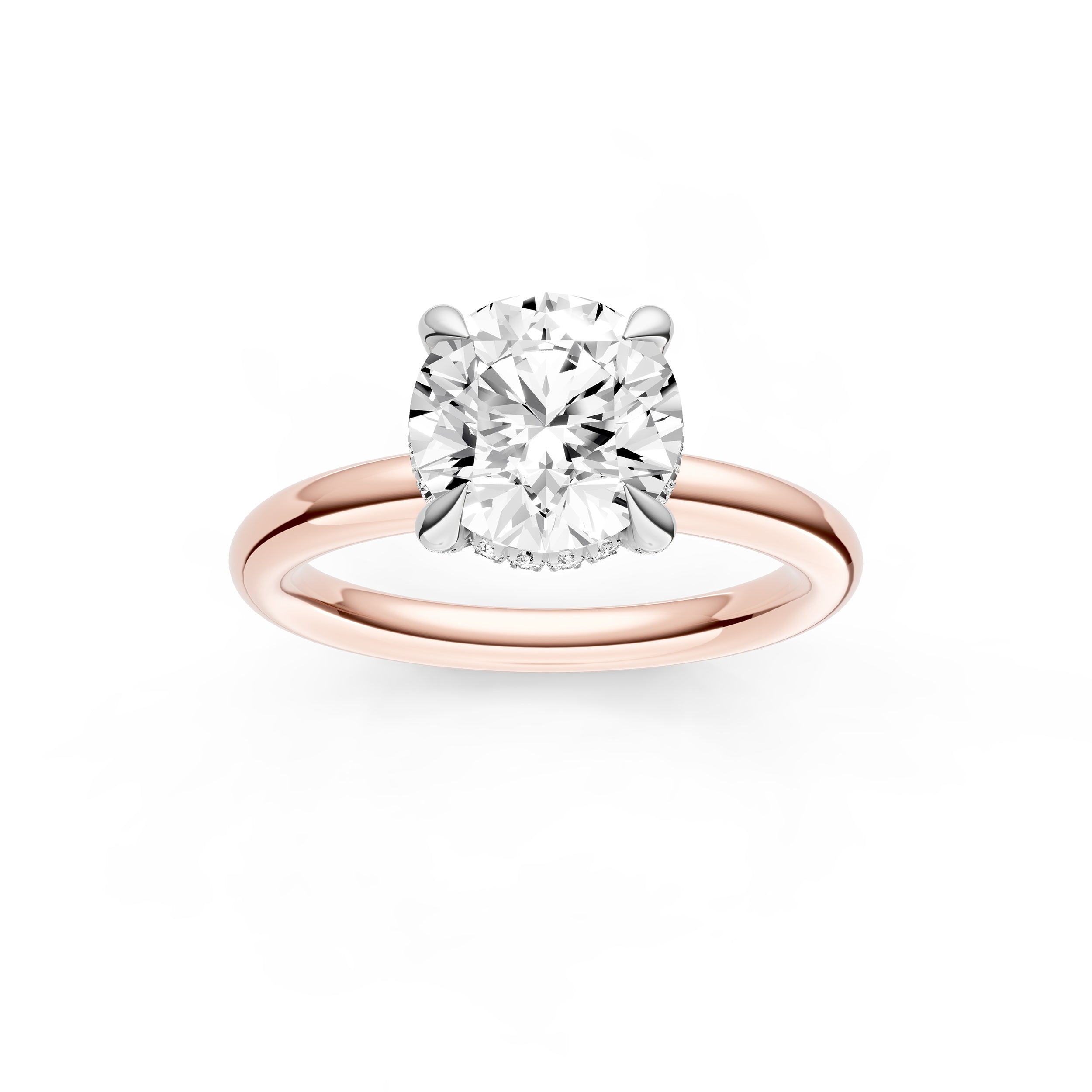 Hidden Halo Diamond Crown Engagement Ring (Round) Birmingham Jewelry Engagement Ring Birmingham Jewelry 