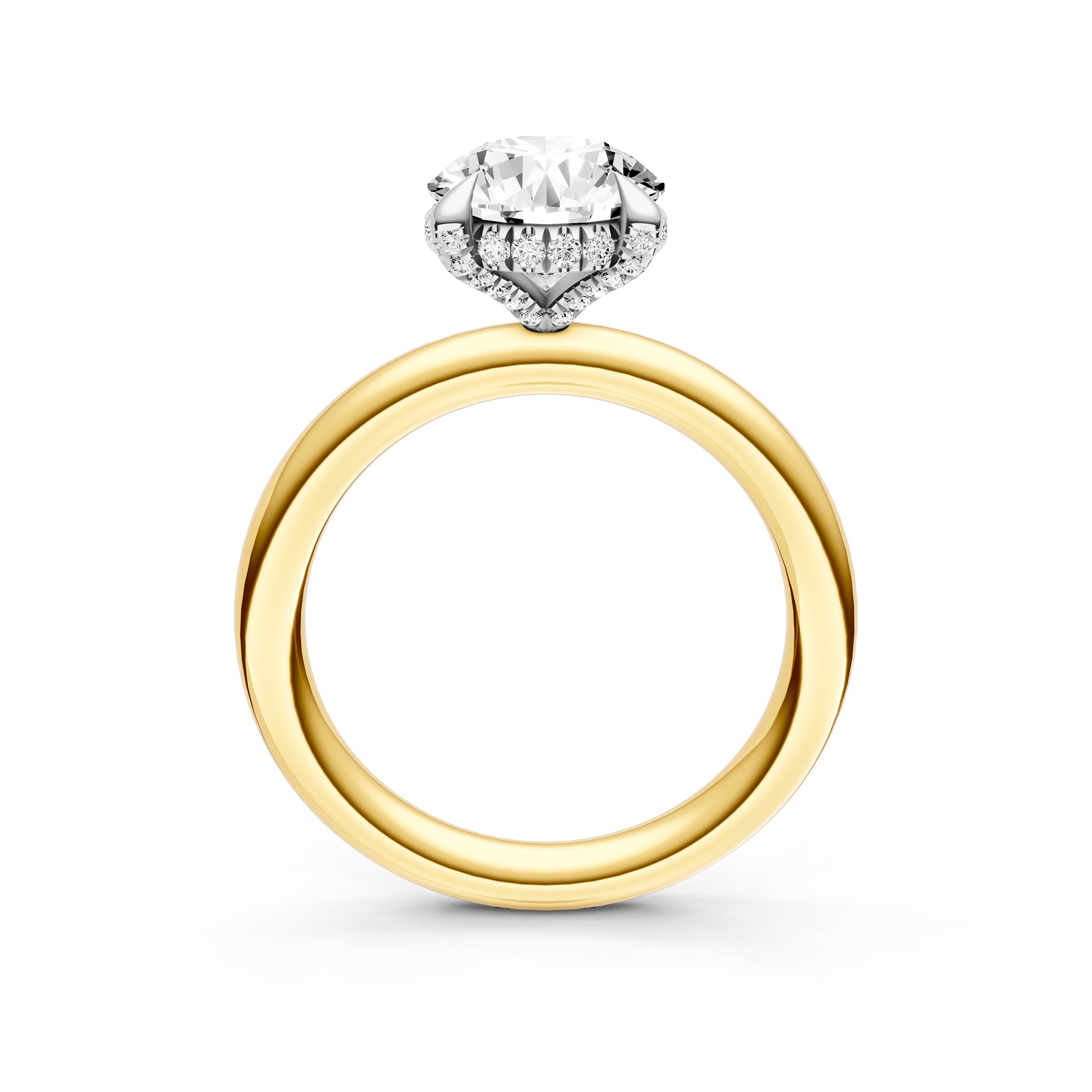 Hidden Halo Diamond Crown Engagement Ring (Round) Birmingham Jewelry Engagement Ring Birmingham Jewelry 