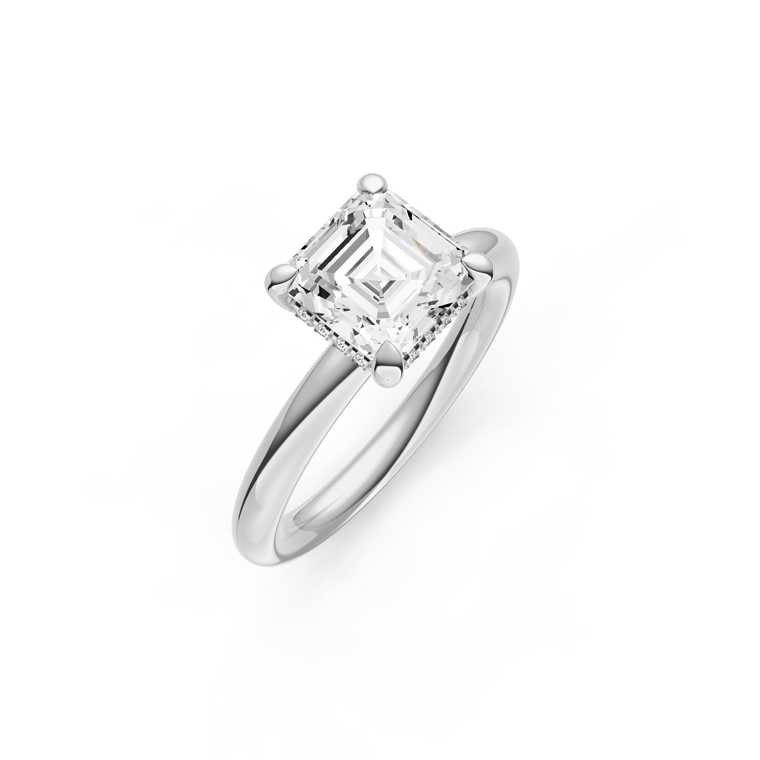 Classic Hidden Halo Engagement Ring (Asscher) Birmingham Jewelry Engagement Ring Birmingham Jewelry 