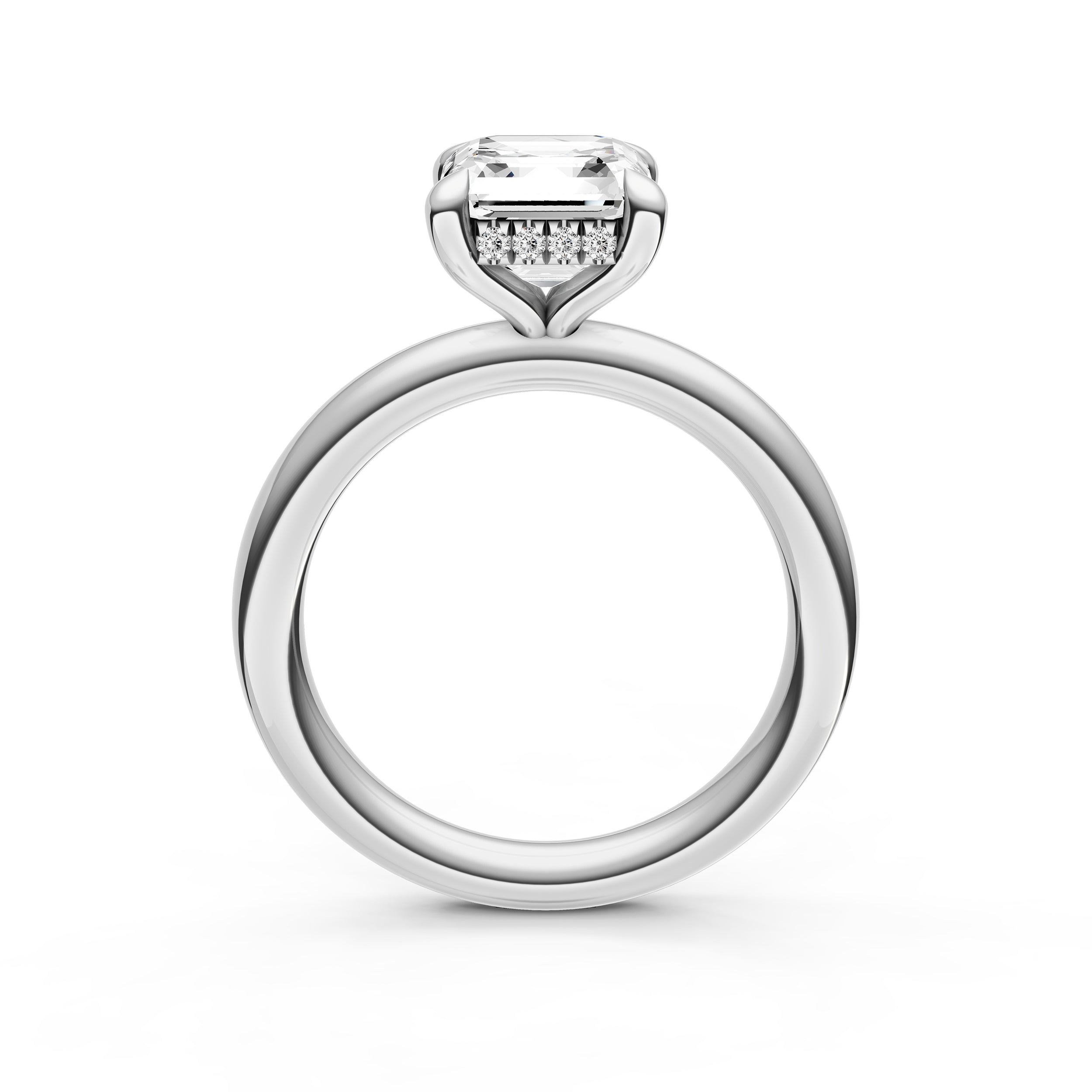 Classic Hidden Halo Engagement Ring (Asscher) Birmingham Jewelry Engagement Ring Birmingham Jewelry 