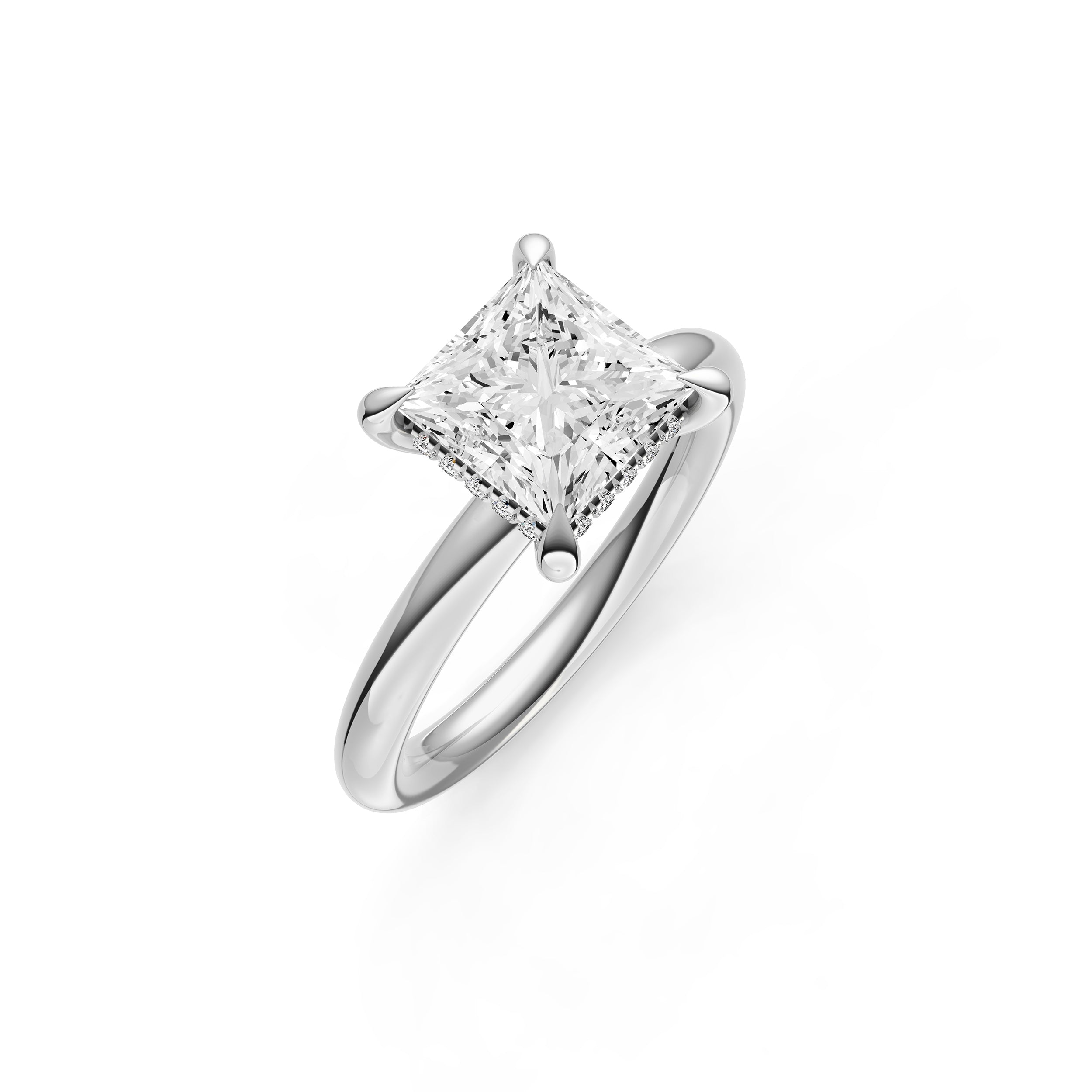 Classic Hidden Halo Engagement Ring (Princess Cut) Birmingham Jewelry Engagement Ring Birmingham Jewelry 