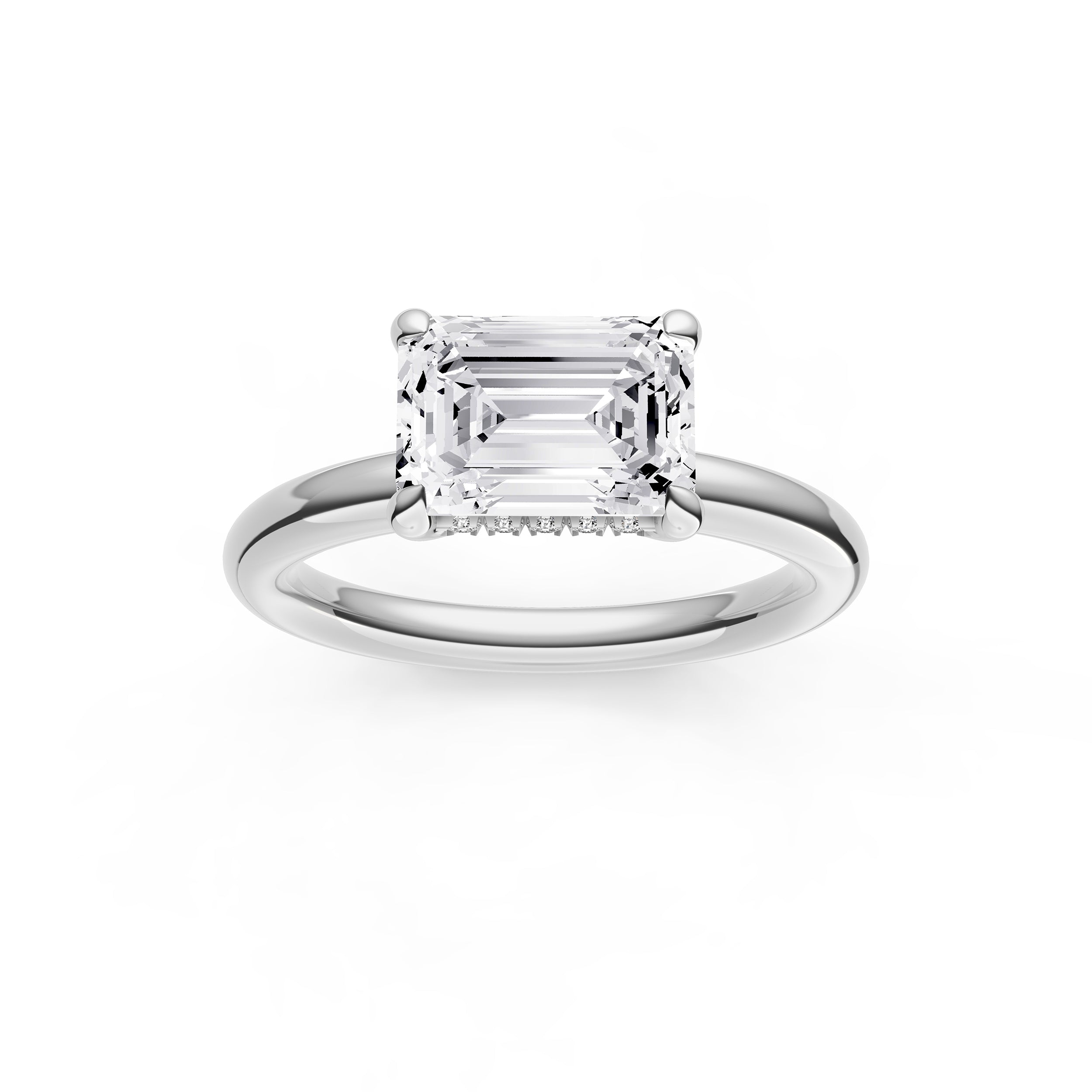 E2W Hidden Halo Engagement Ring (Emerald Cut) Birmingham Jewelry Engagement Ring Birmingham Jewelry 