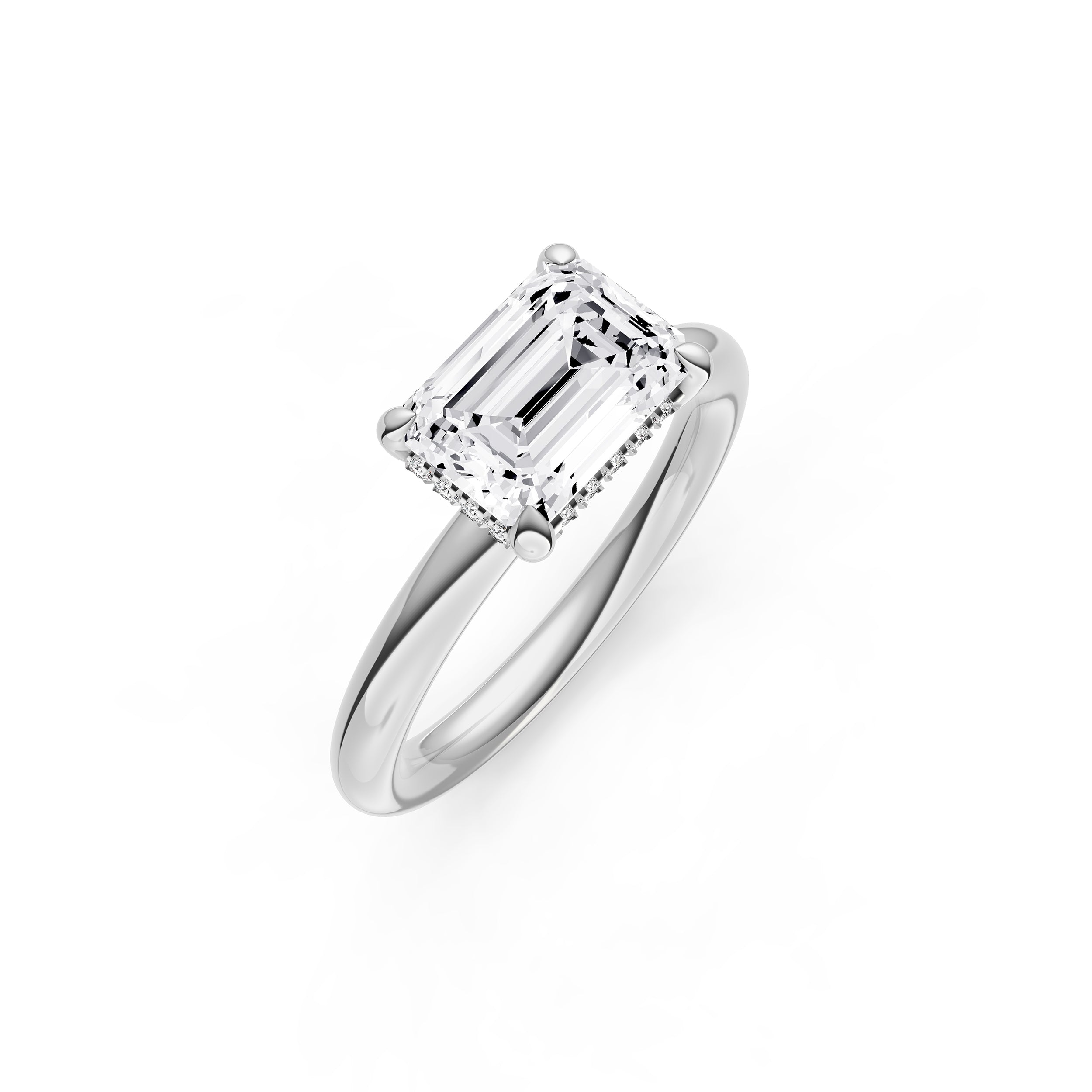 E2W Hidden Halo Engagement Ring (Emerald Cut) Birmingham Jewelry Engagement Ring Birmingham Jewelry 