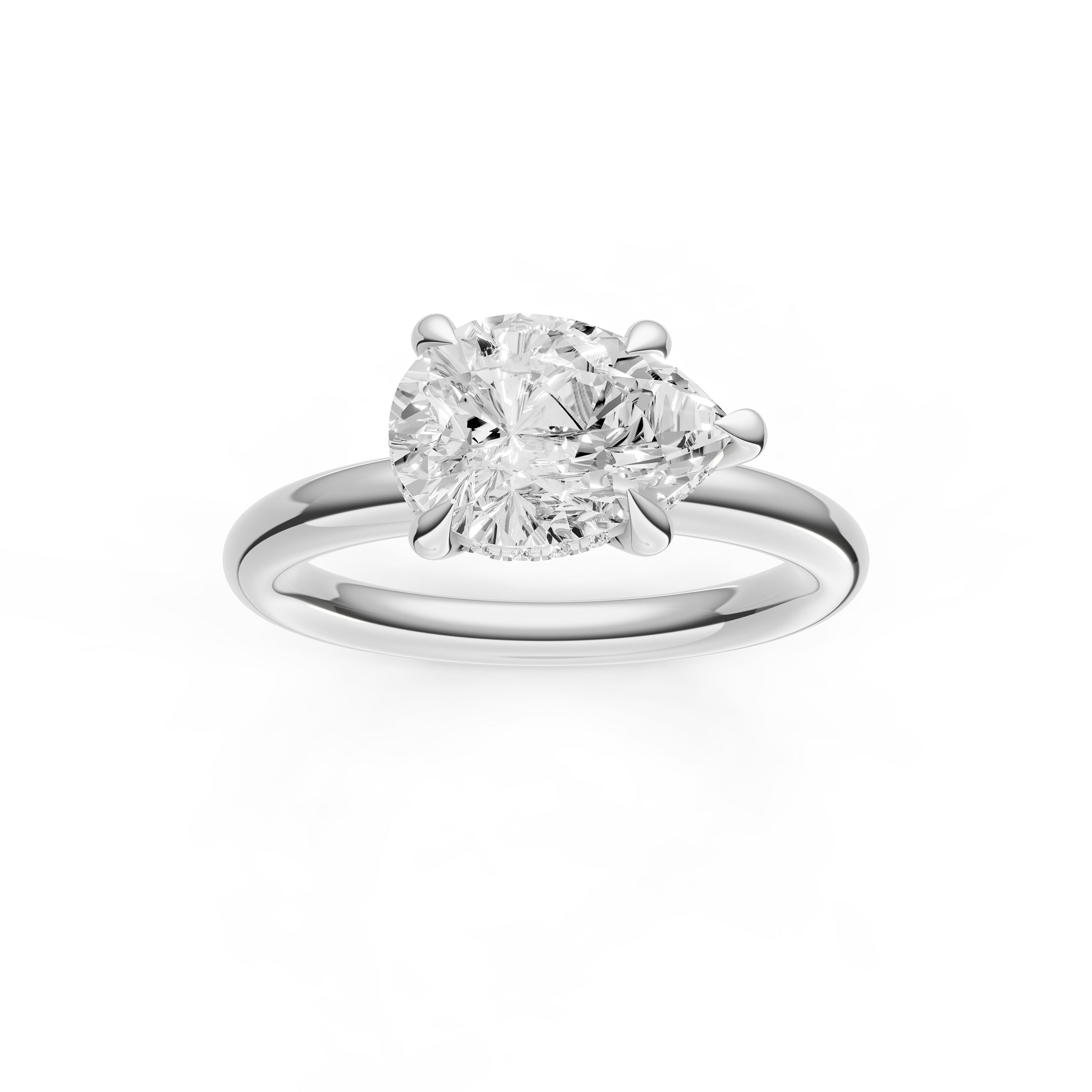 E2W Hidden Halo Engagement Ring (Pear Shape) Birmingham Jewelry Engagement Ring Birmingham Jewelry 