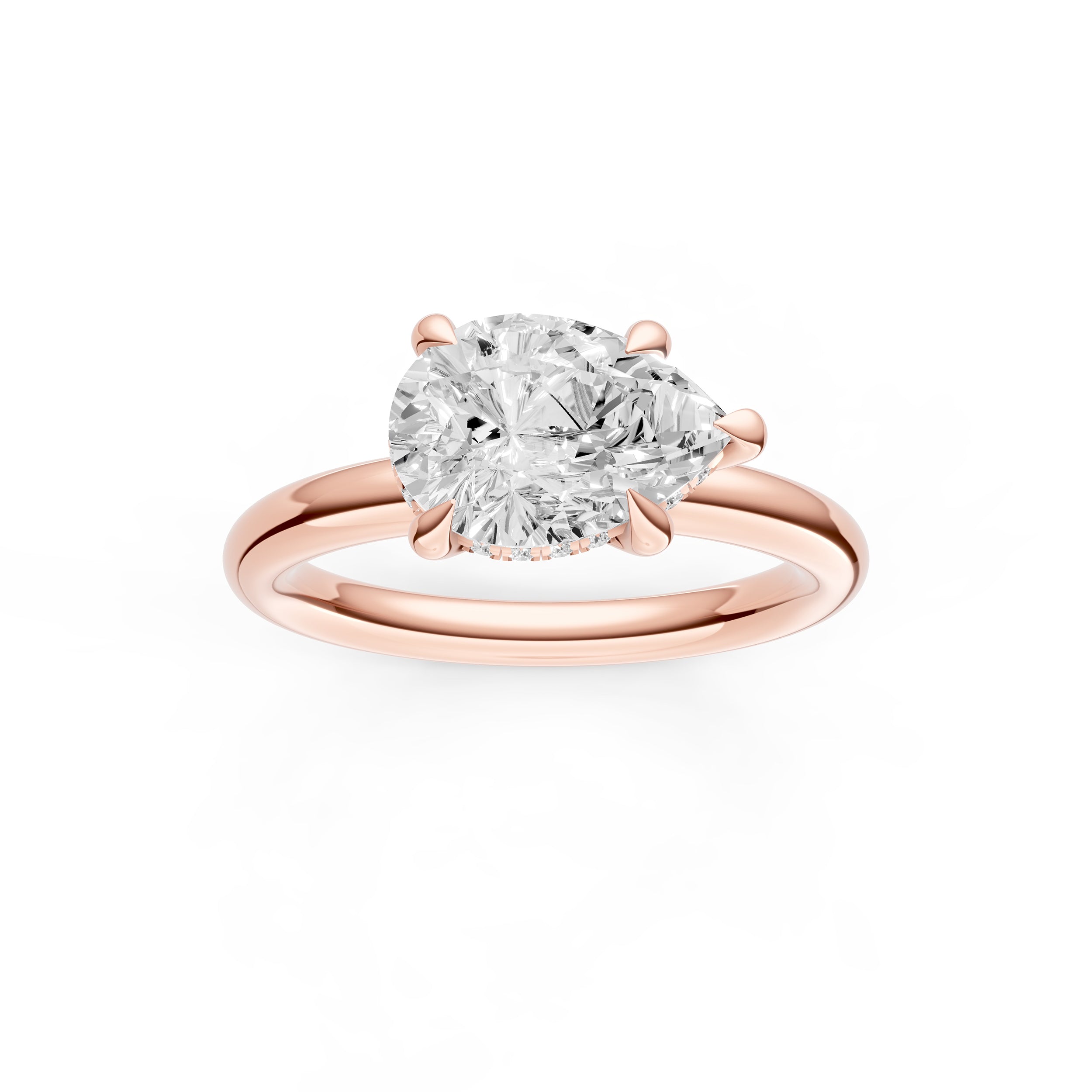 E2W Hidden Halo Engagement Ring (Pear Shape) Birmingham Jewelry Engagement Ring Birmingham Jewelry 