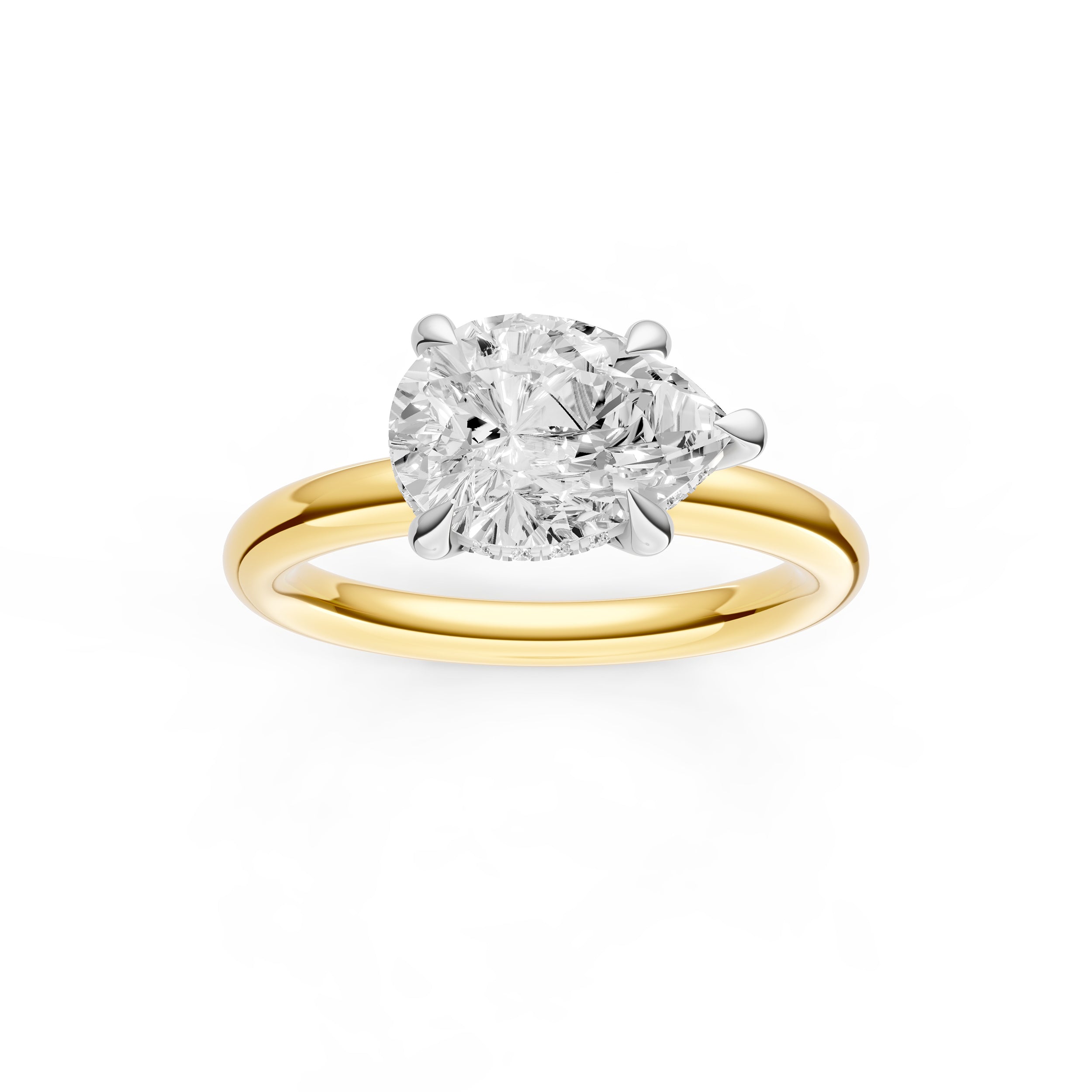 E2W Hidden Halo Engagement Ring (Pear Shape) Birmingham Jewelry Engagement Ring Birmingham Jewelry 