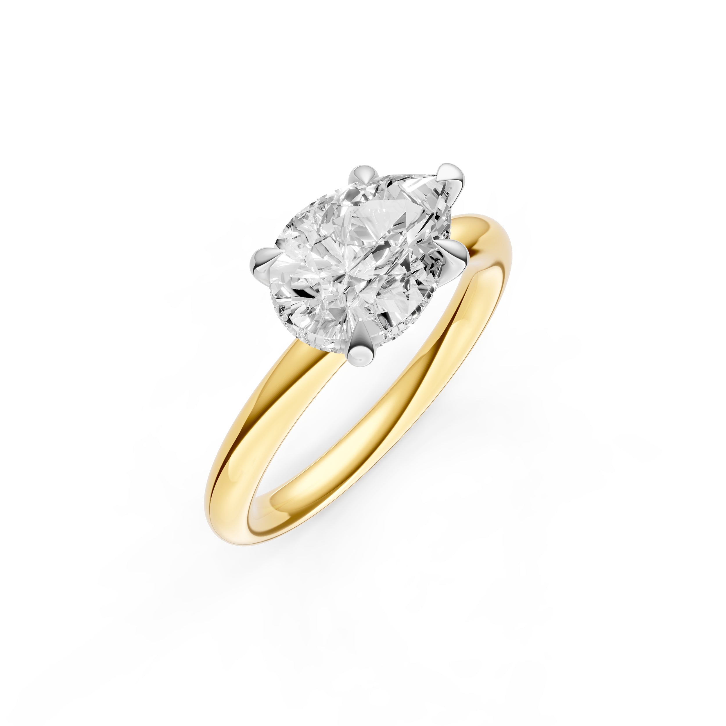 E2W Hidden Halo Engagement Ring (Pear Shape) Birmingham Jewelry Engagement Ring Birmingham Jewelry 