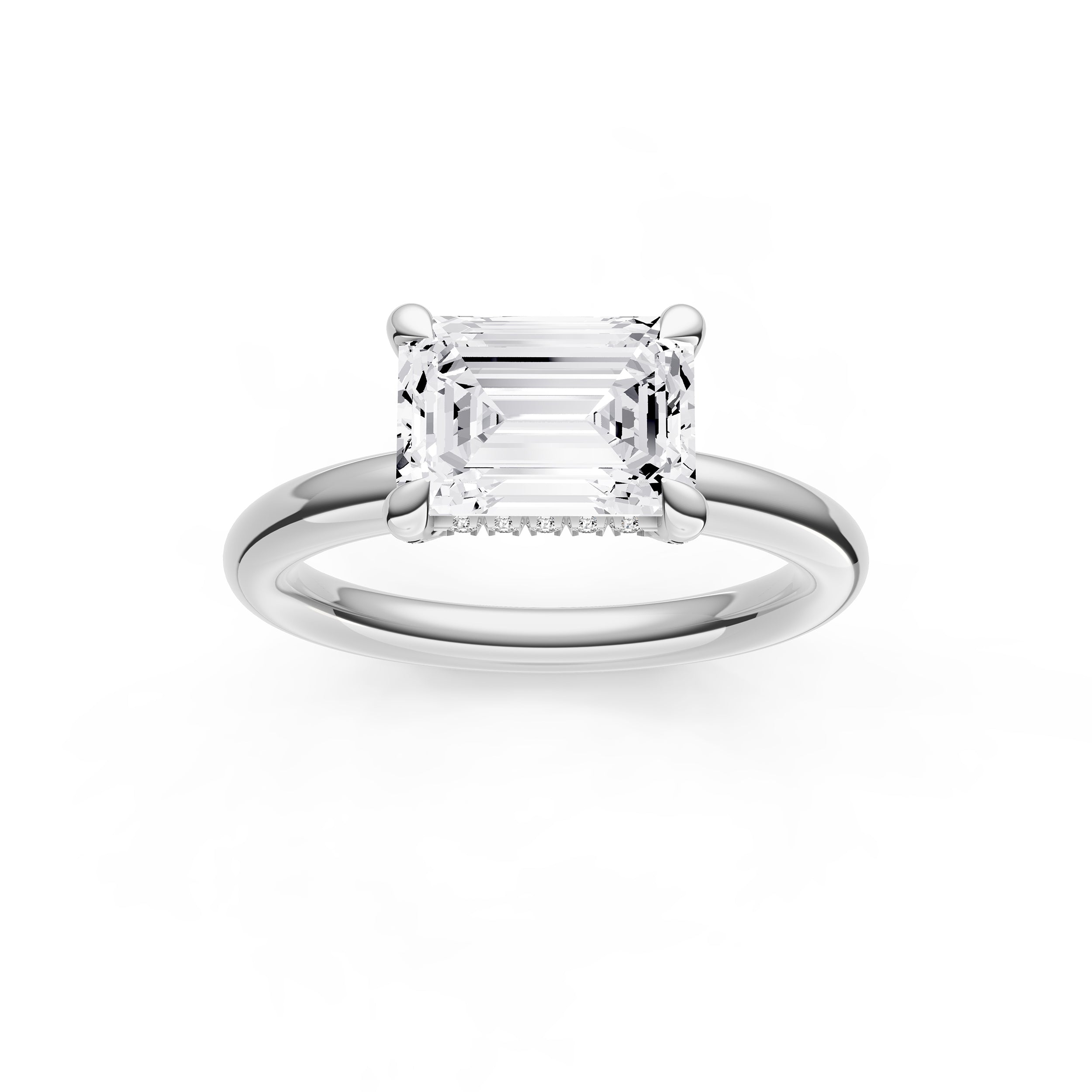 E2W Diamond Crown Engagement Ring (Emerald Cut) Birmingham Jewelry Engagement Ring Birmingham Jewelry 