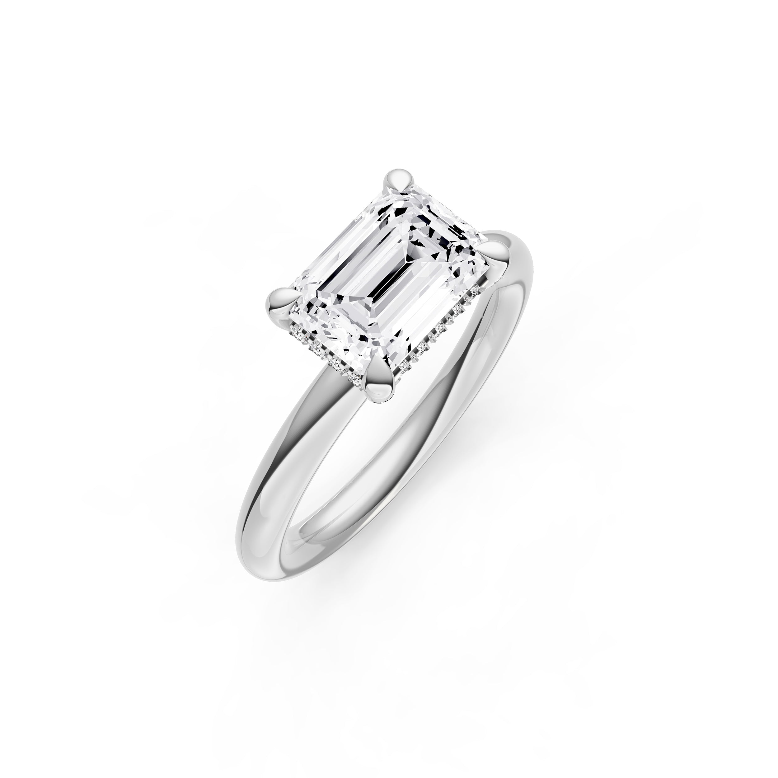 E2W Diamond Crown Engagement Ring (Emerald Cut) Birmingham Jewelry Engagement Ring Birmingham Jewelry 