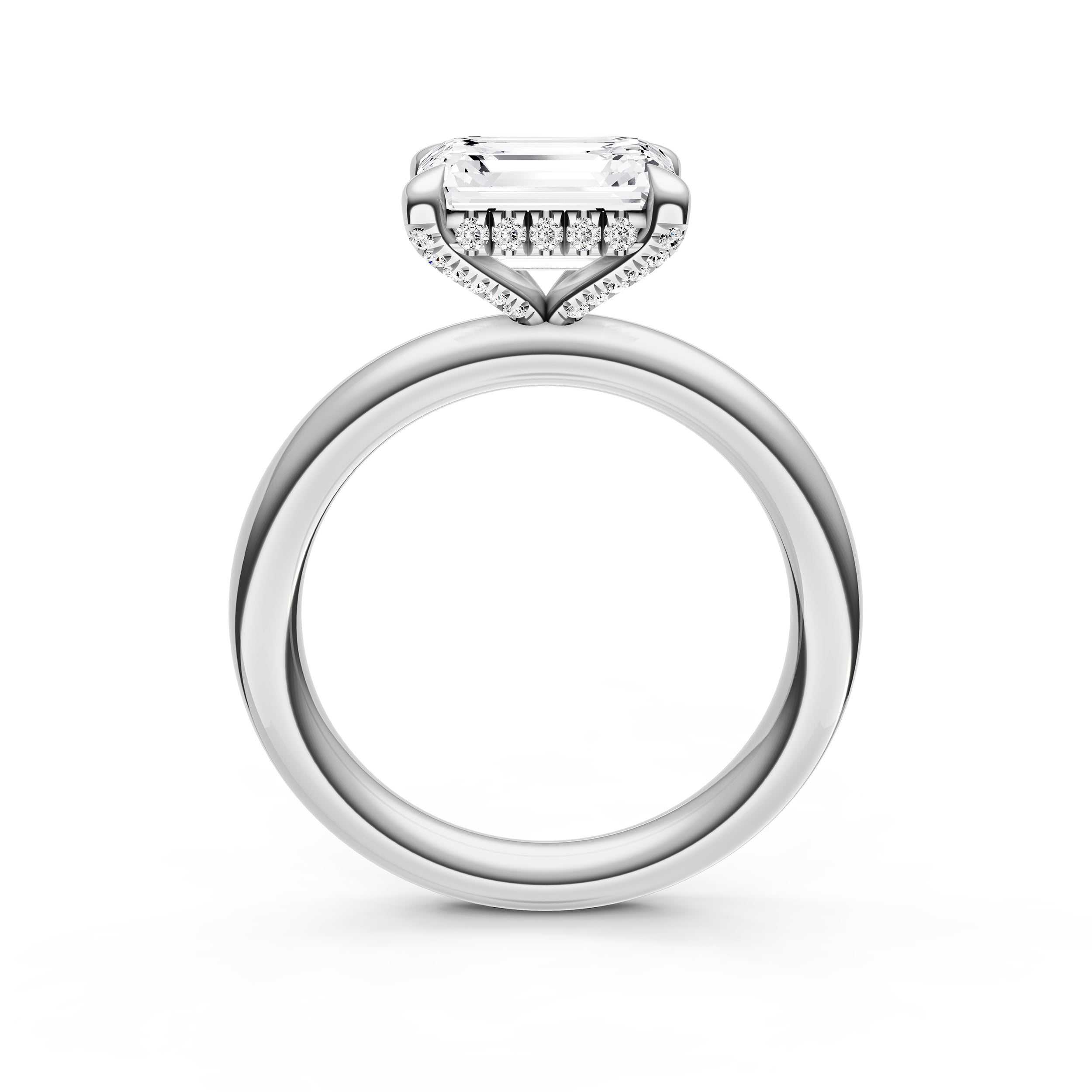 E2W Diamond Crown Engagement Ring (Emerald Cut) Birmingham Jewelry Engagement Ring Birmingham Jewelry 