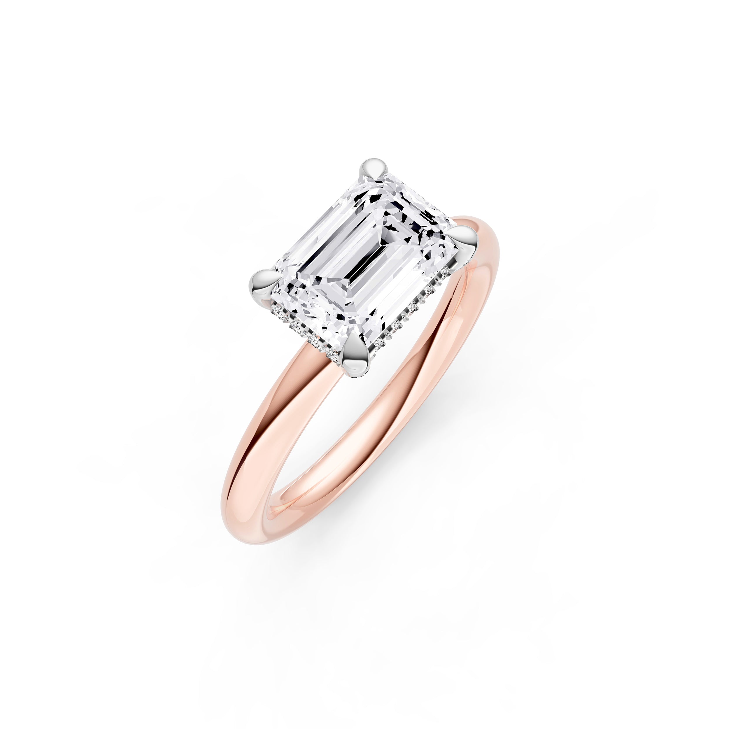 E2W Diamond Crown Engagement Ring (Emerald Cut) Birmingham Jewelry Engagement Ring Birmingham Jewelry 