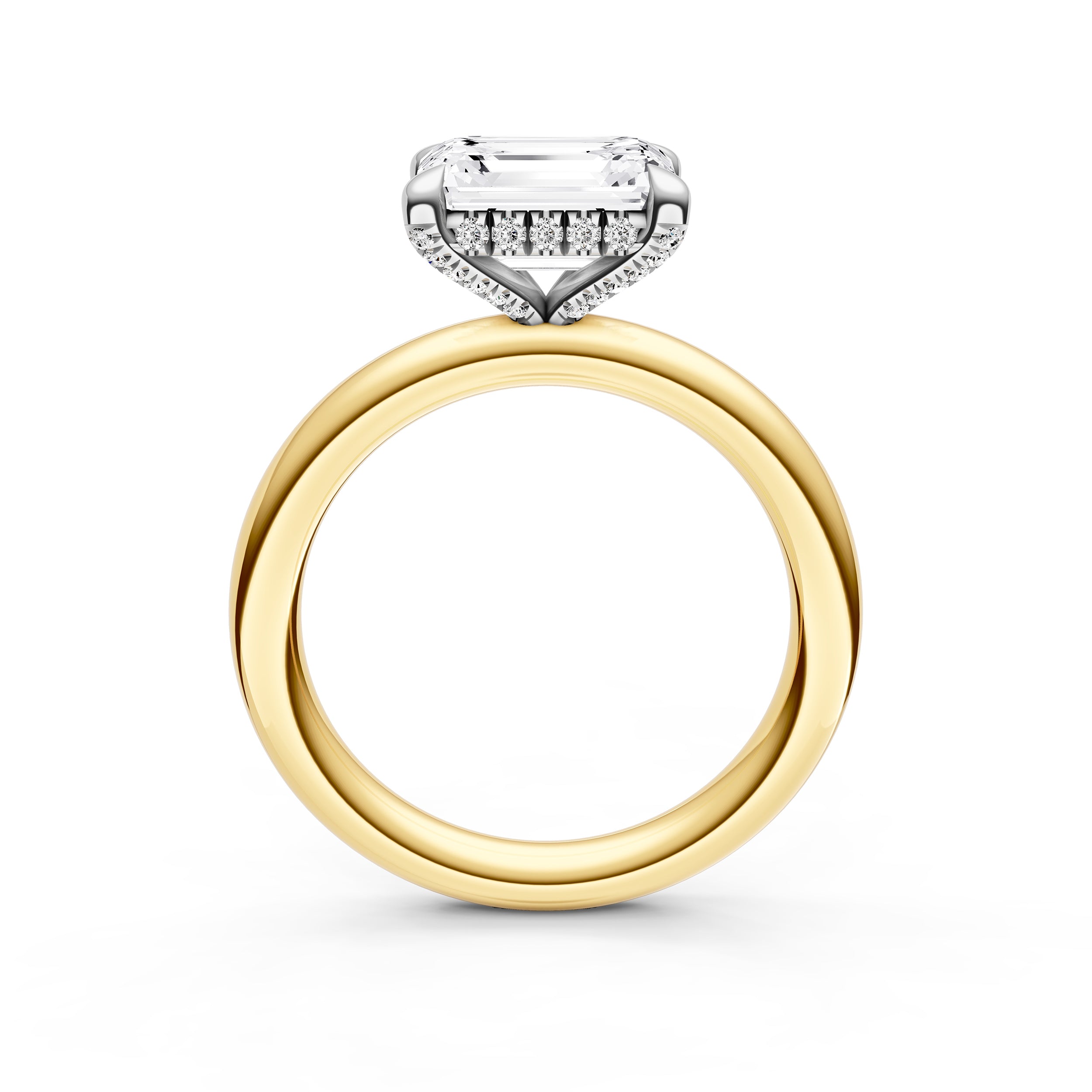 E2W Diamond Crown Engagement Ring (Emerald Cut) Birmingham Jewelry Engagement Ring Birmingham Jewelry 