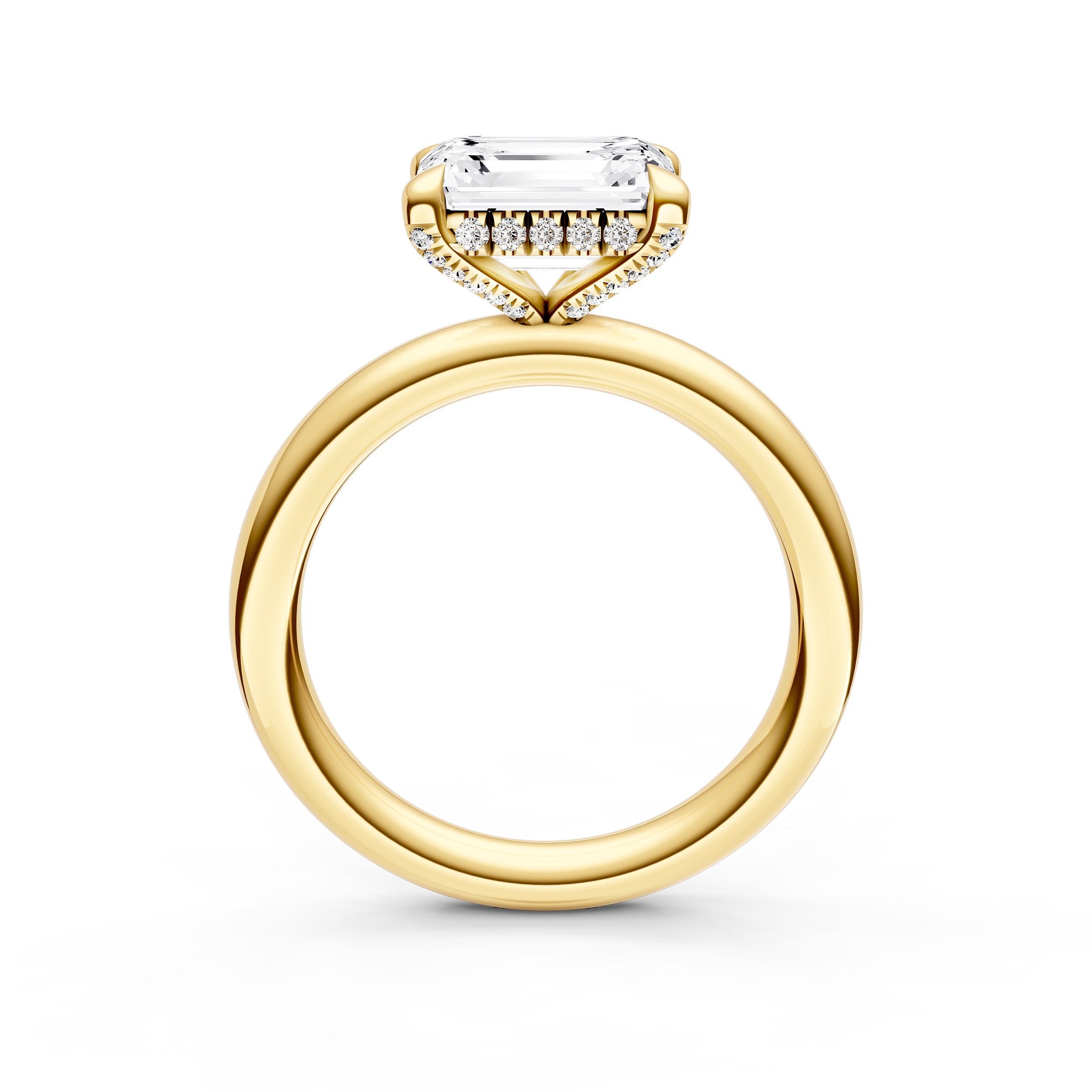 E2W Diamond Crown Engagement Ring (Emerald Cut) Birmingham Jewelry Engagement Ring Birmingham Jewelry 