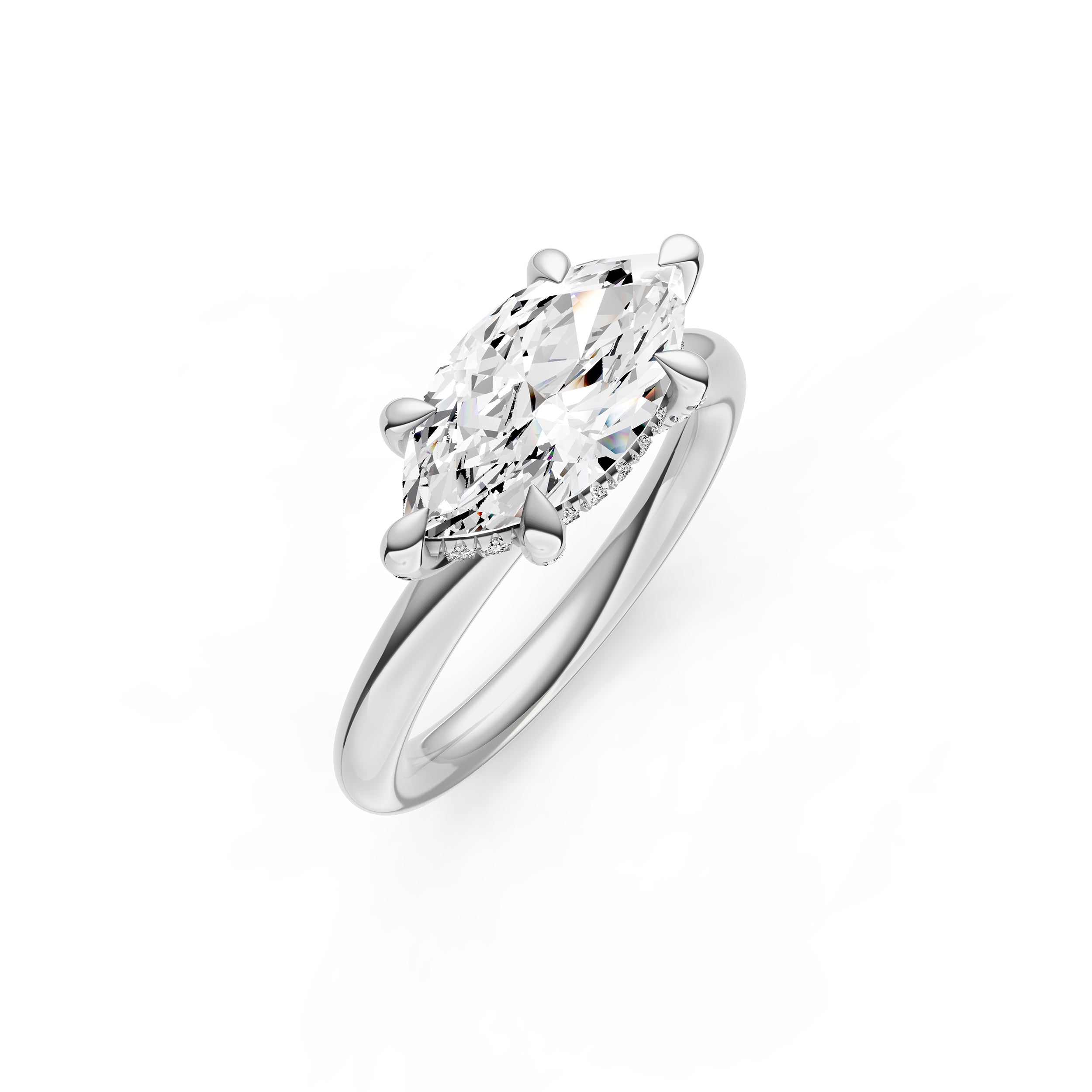 E2W Diamond Crown Engagement Ring (Marquise) Birmingham Jewelry Engagement Ring Birmingham Jewelry 