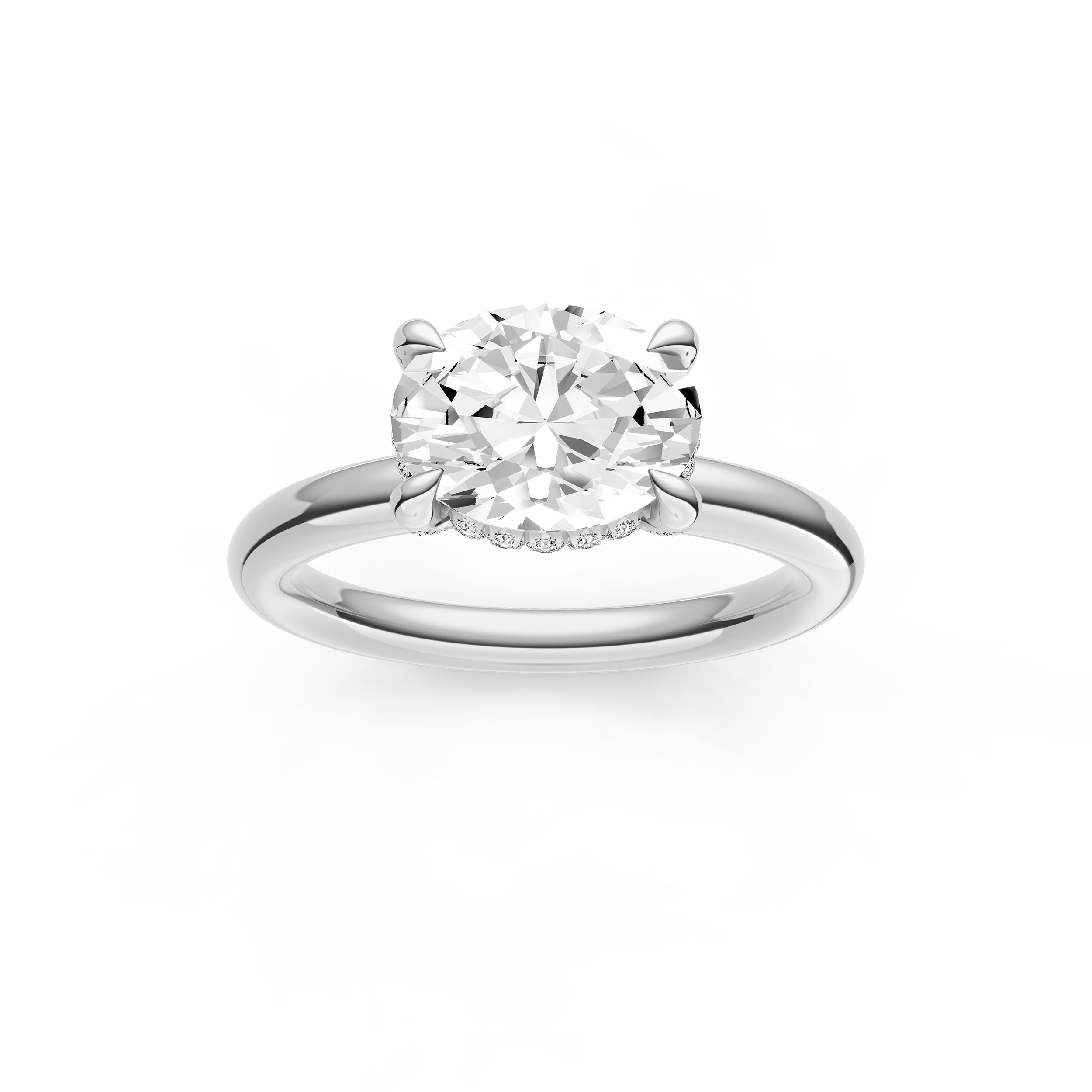 E2W Diamond Crown Engagement Ring (Oval) Birmingham Jewelry Engagement Ring Birmingham Jewelry 