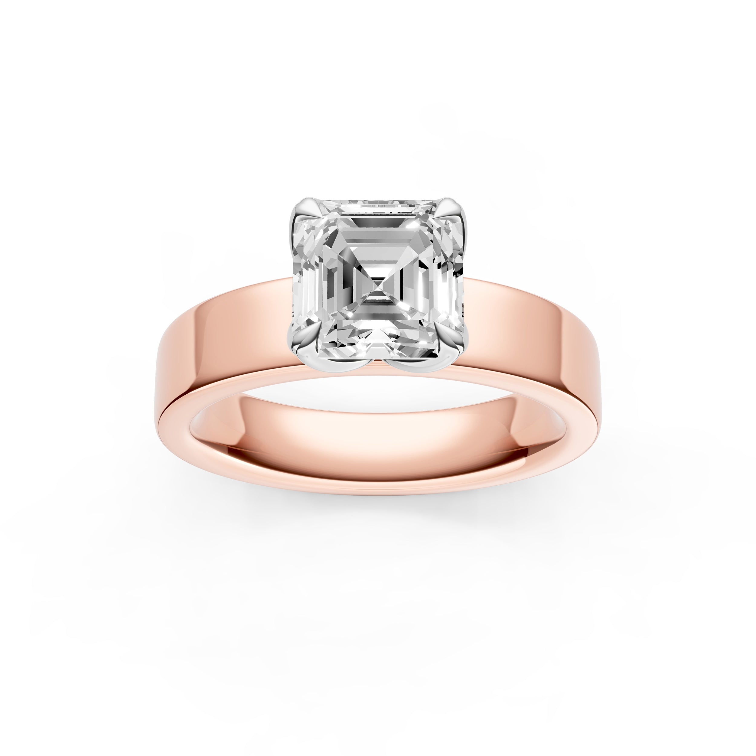 Petal Wide Engagement Ring (Asscher) Birmingham Jewelry Engagement Ring Birmingham Jewelry 