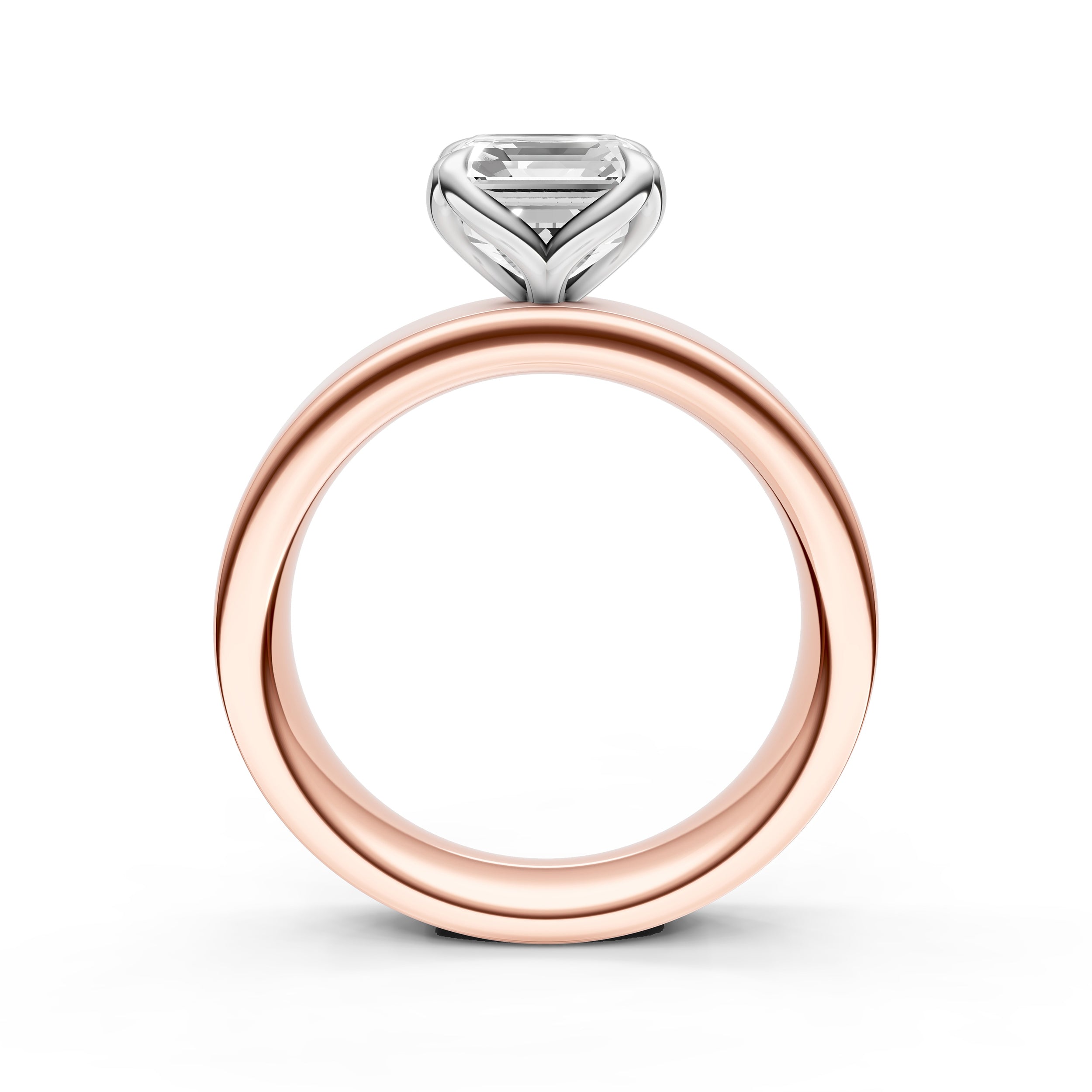 Petal Wide Engagement Ring (Asscher) Birmingham Jewelry Engagement Ring Birmingham Jewelry 