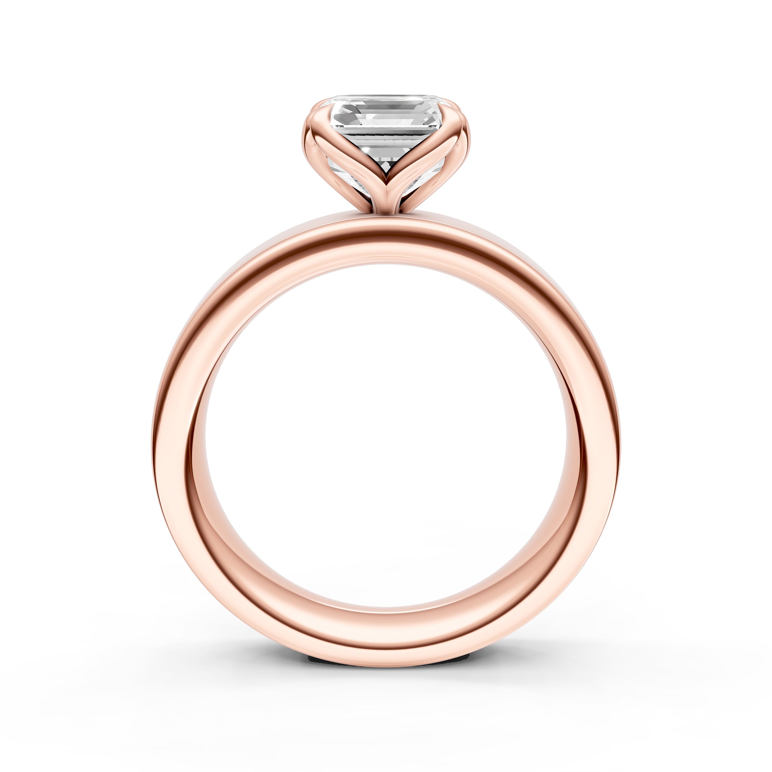 Petal Wide Engagement Ring (Asscher) Birmingham Jewelry Engagement Ring Birmingham Jewelry 
