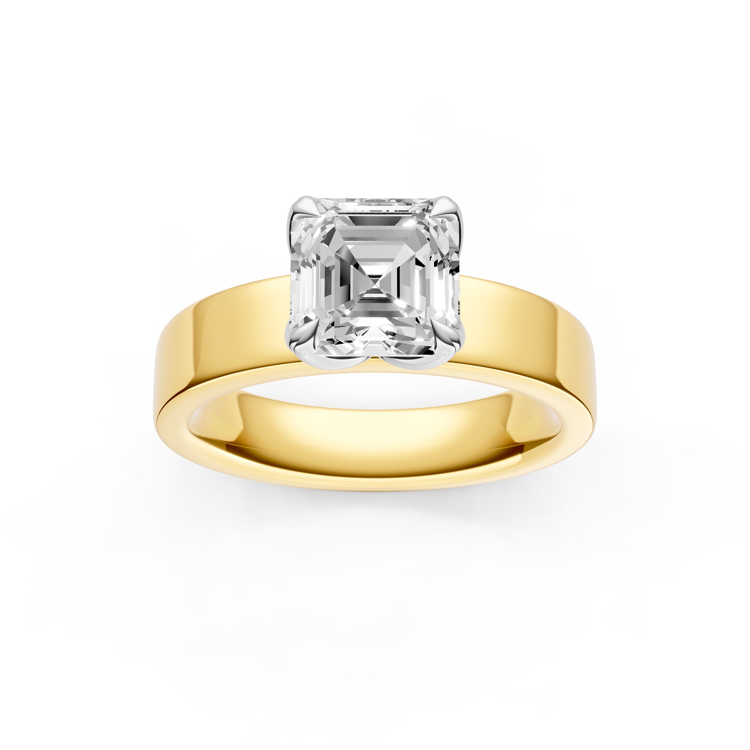 Petal Wide Engagement Ring (Asscher) Birmingham Jewelry Engagement Ring Birmingham Jewelry 