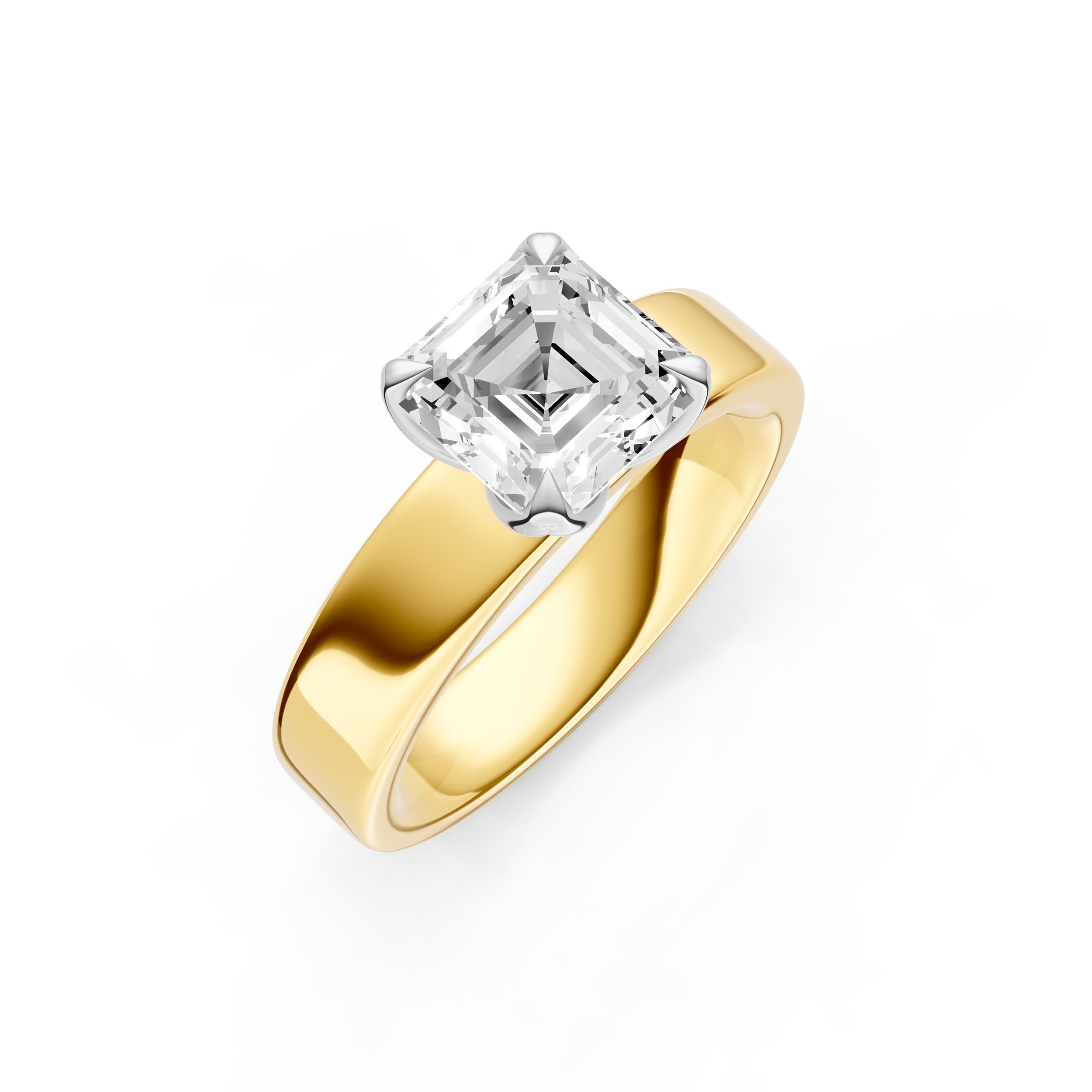 Petal Wide Engagement Ring (Asscher) Birmingham Jewelry Engagement Ring Birmingham Jewelry 