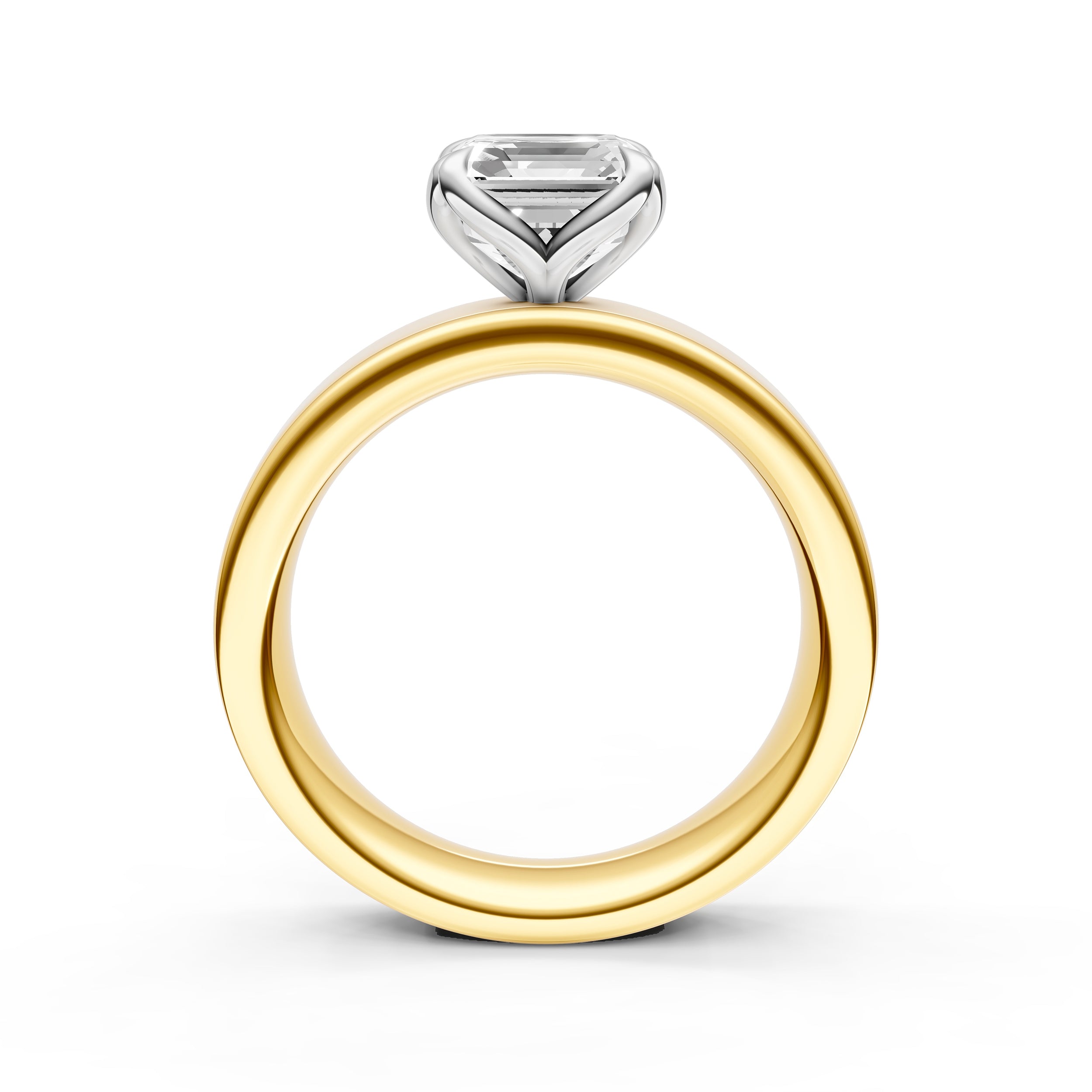 Petal Wide Engagement Ring (Asscher) Birmingham Jewelry Engagement Ring Birmingham Jewelry 