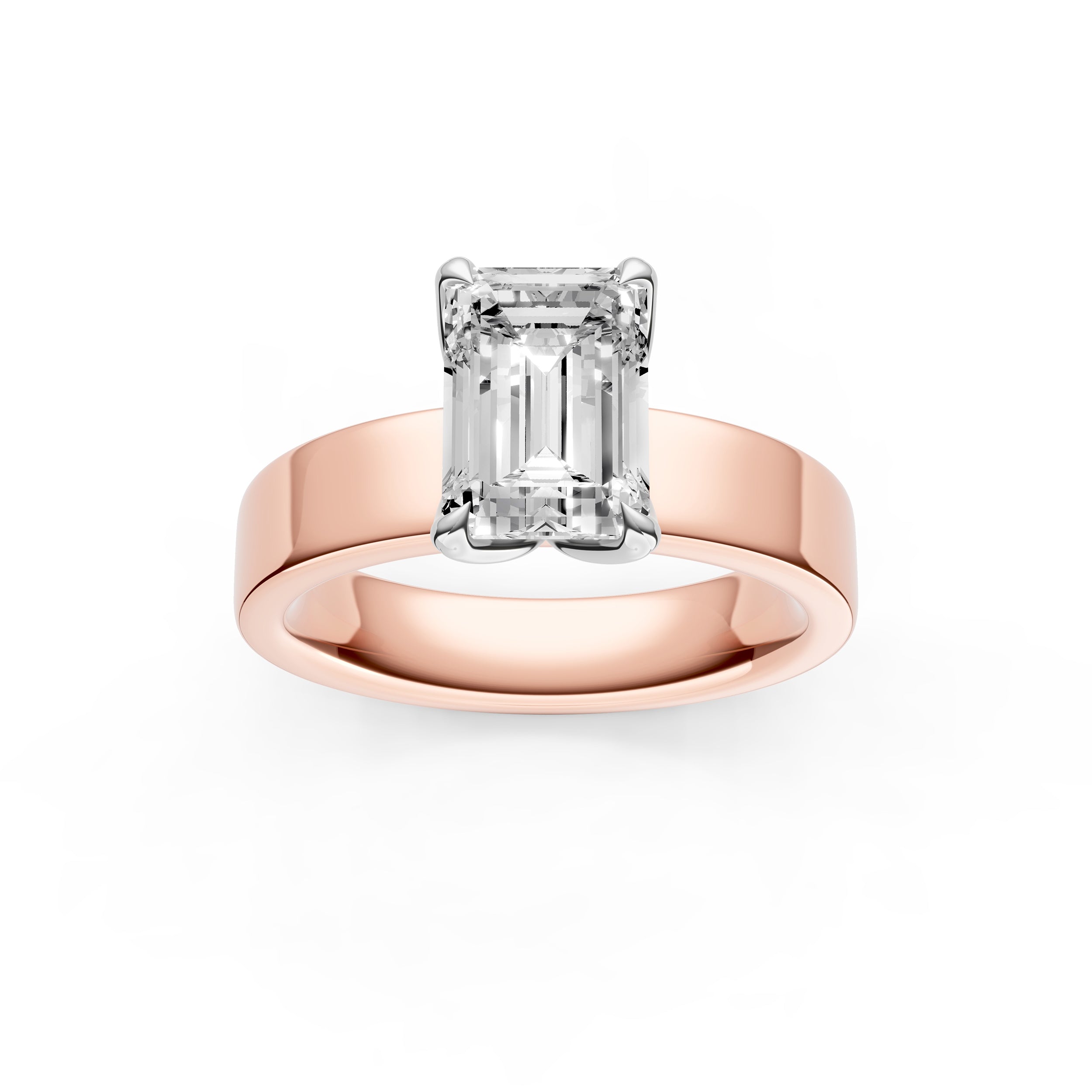 Petal Wide Engagement Ring (Emerald Cut) Birmingham Jewelry Engagement Ring Birmingham Jewelry 