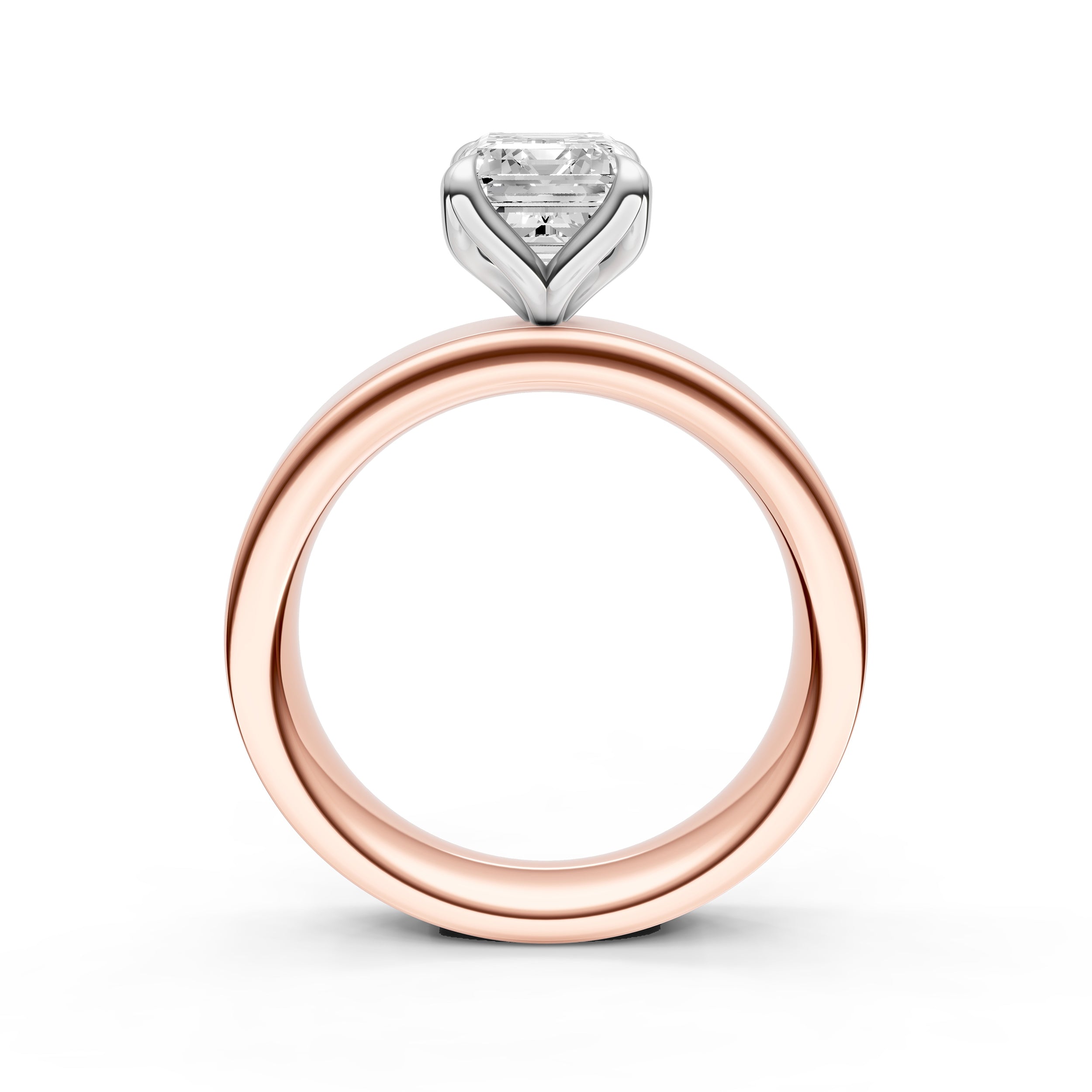 Petal Wide Engagement Ring (Emerald Cut) Birmingham Jewelry Engagement Ring Birmingham Jewelry 