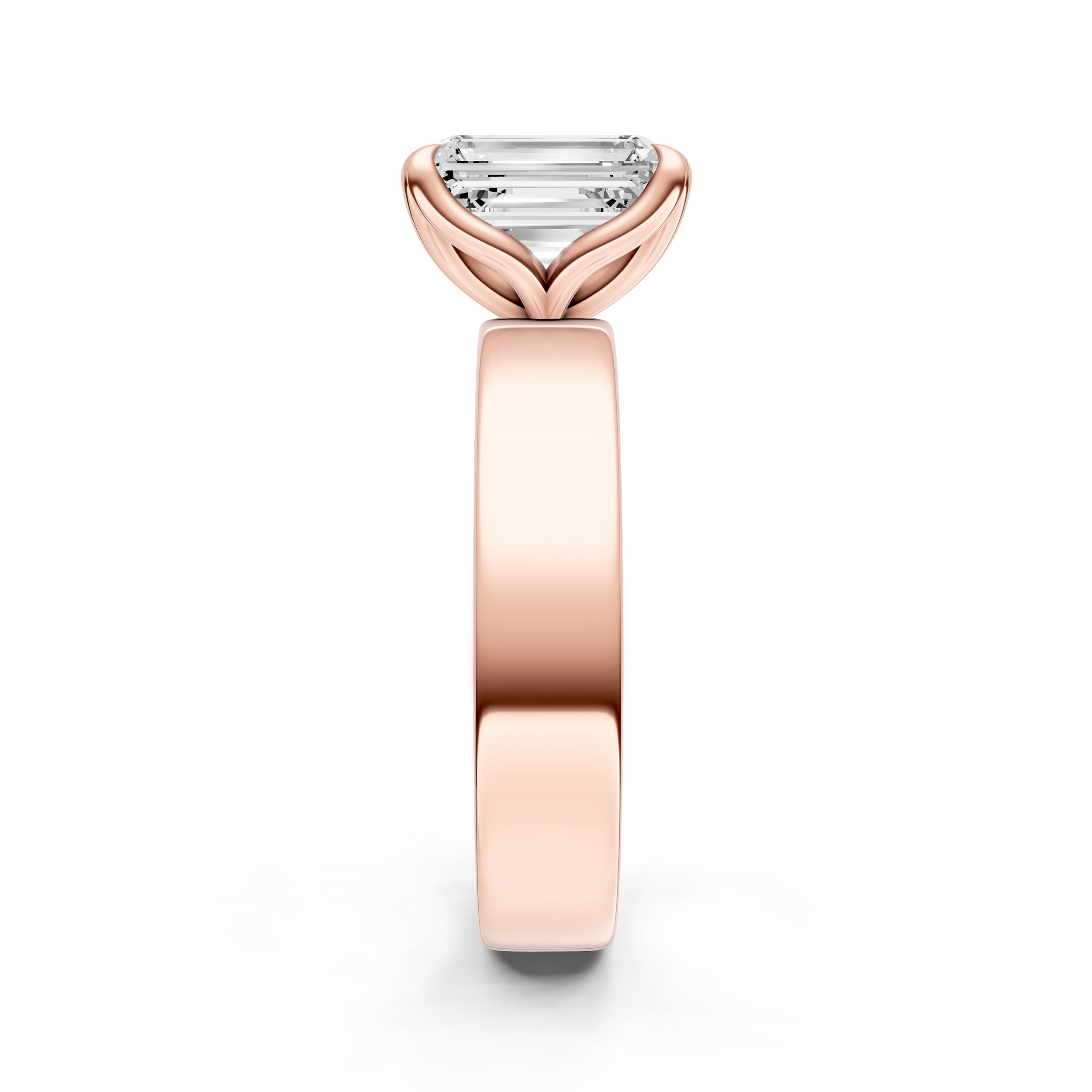 Petal Wide Engagement Ring (Emerald Cut) Birmingham Jewelry Engagement Ring Birmingham Jewelry 