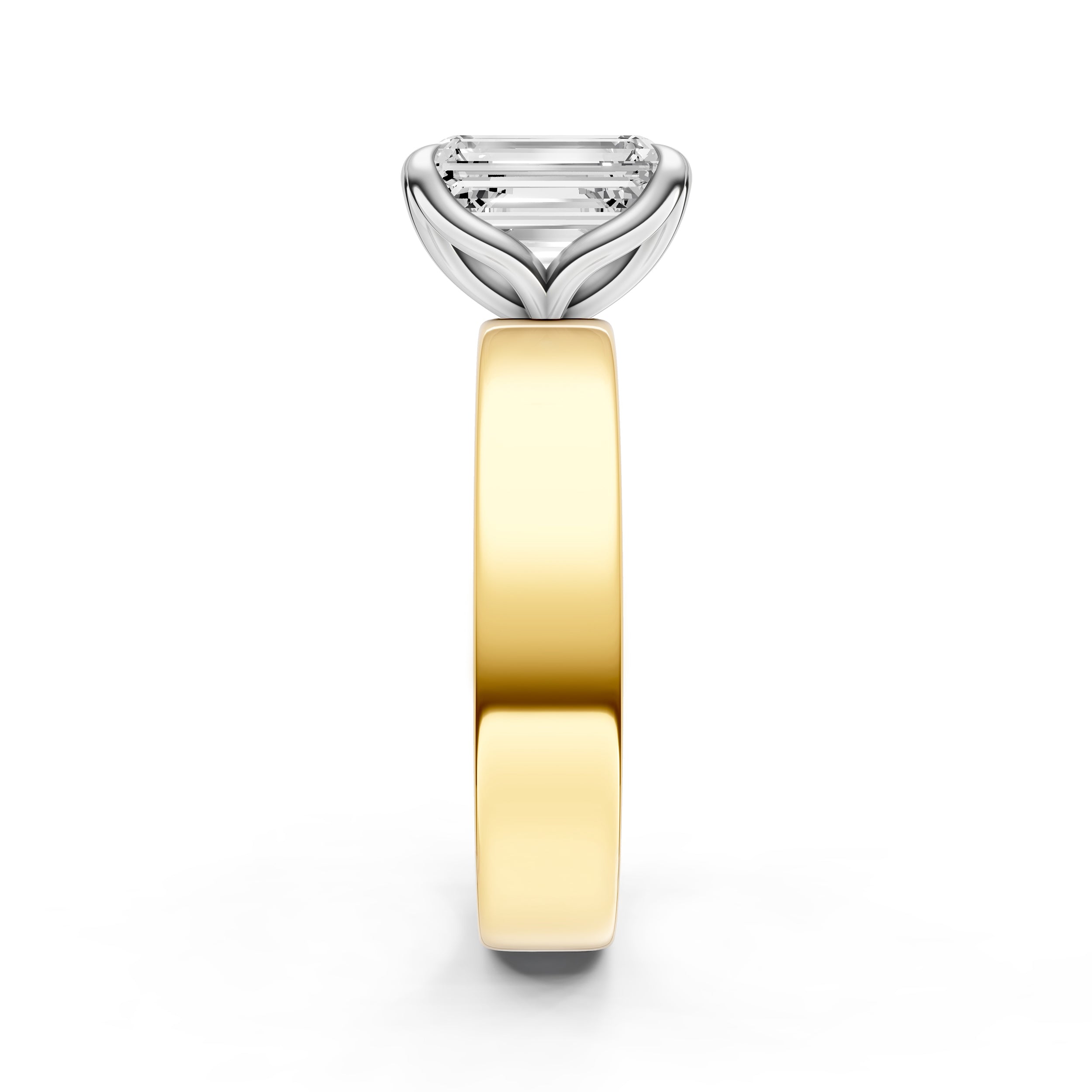 Petal Wide Engagement Ring (Emerald Cut) Birmingham Jewelry Engagement Ring Birmingham Jewelry 